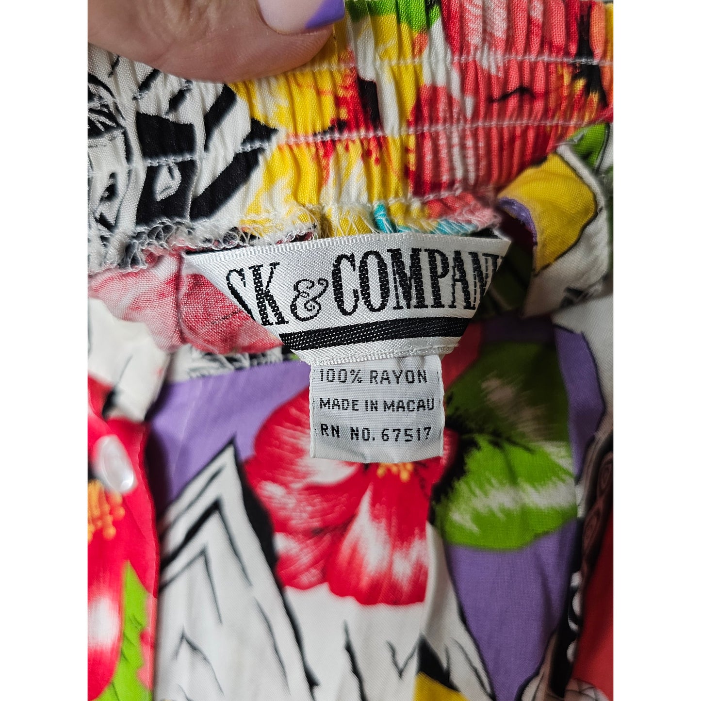 Vintage Novelty Print 80's SK & Company Pleated Skirt Size 29" waist