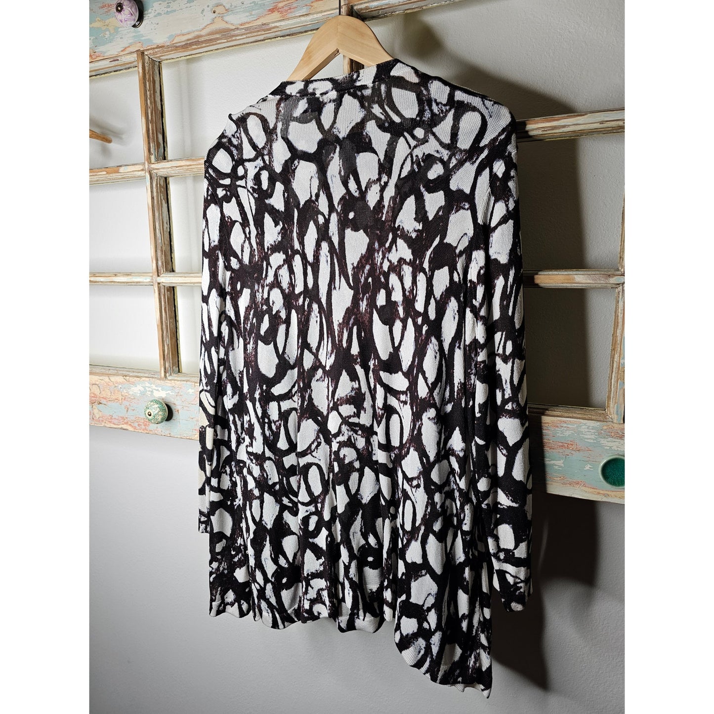 Two Piece Jones NY Brown/White Short Sleeve & Cardigan Size 3X