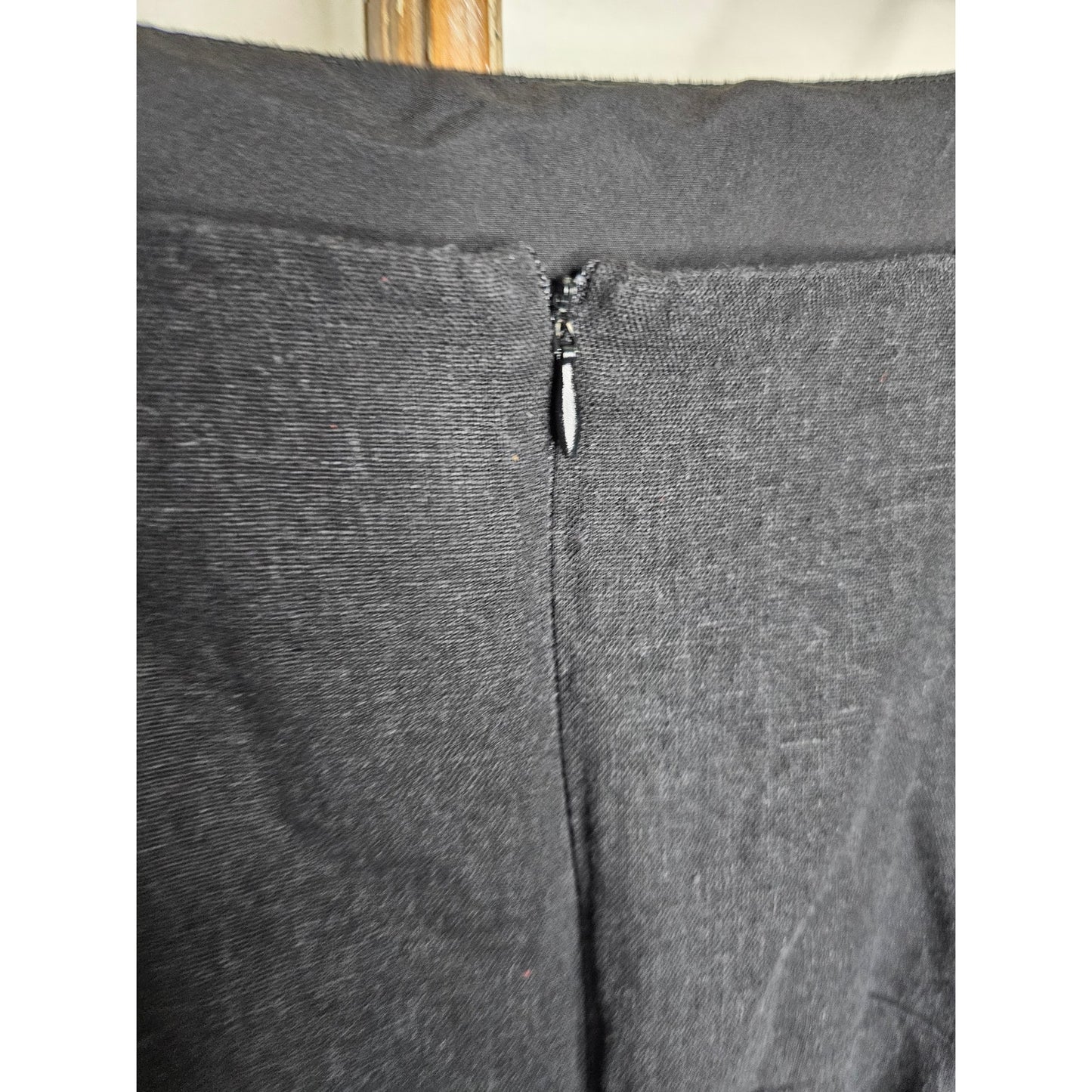 Linen Black Midi Dress with Spaghetti Straps and cinch Ladies size Large