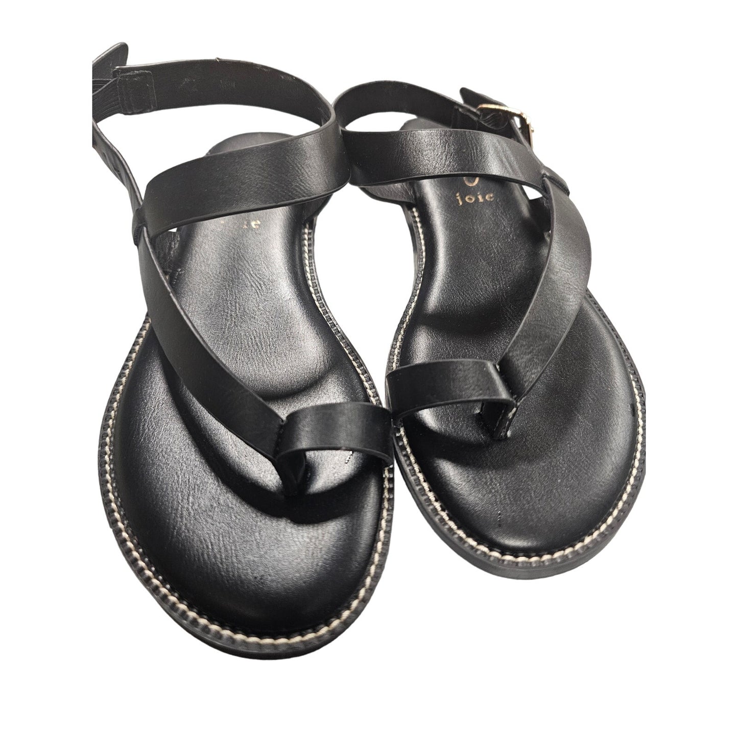 Joie Lennox Black Leather Strappy Sandals W/ Rubber Soles Ladies Size 7