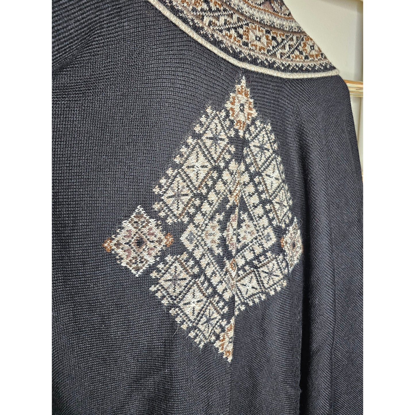 Neutral Monochromatic Ruana 100% Alpaca Ladies One Size