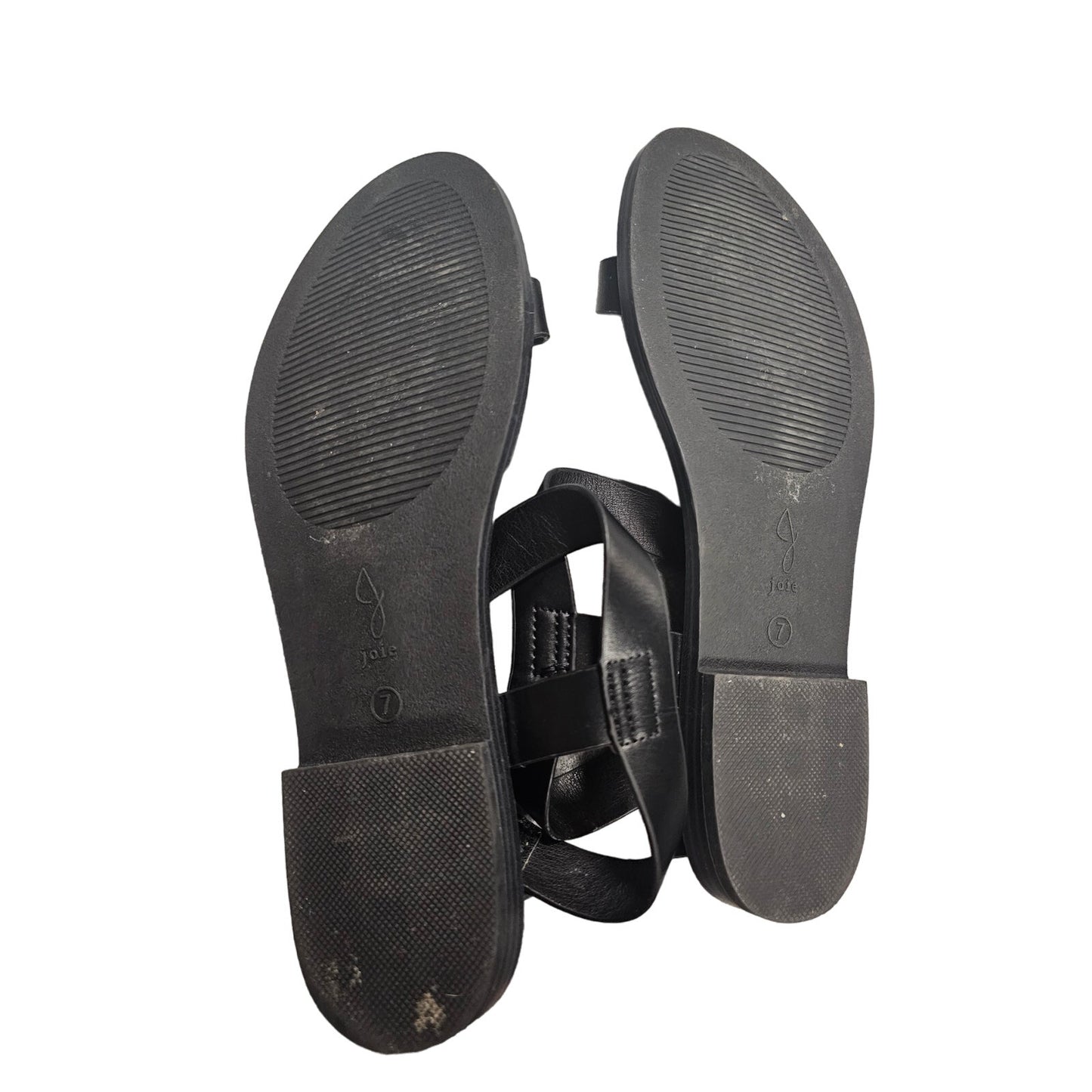 Joie Lennox Black Leather Strappy Sandals W/ Rubber Soles Ladies Size 7