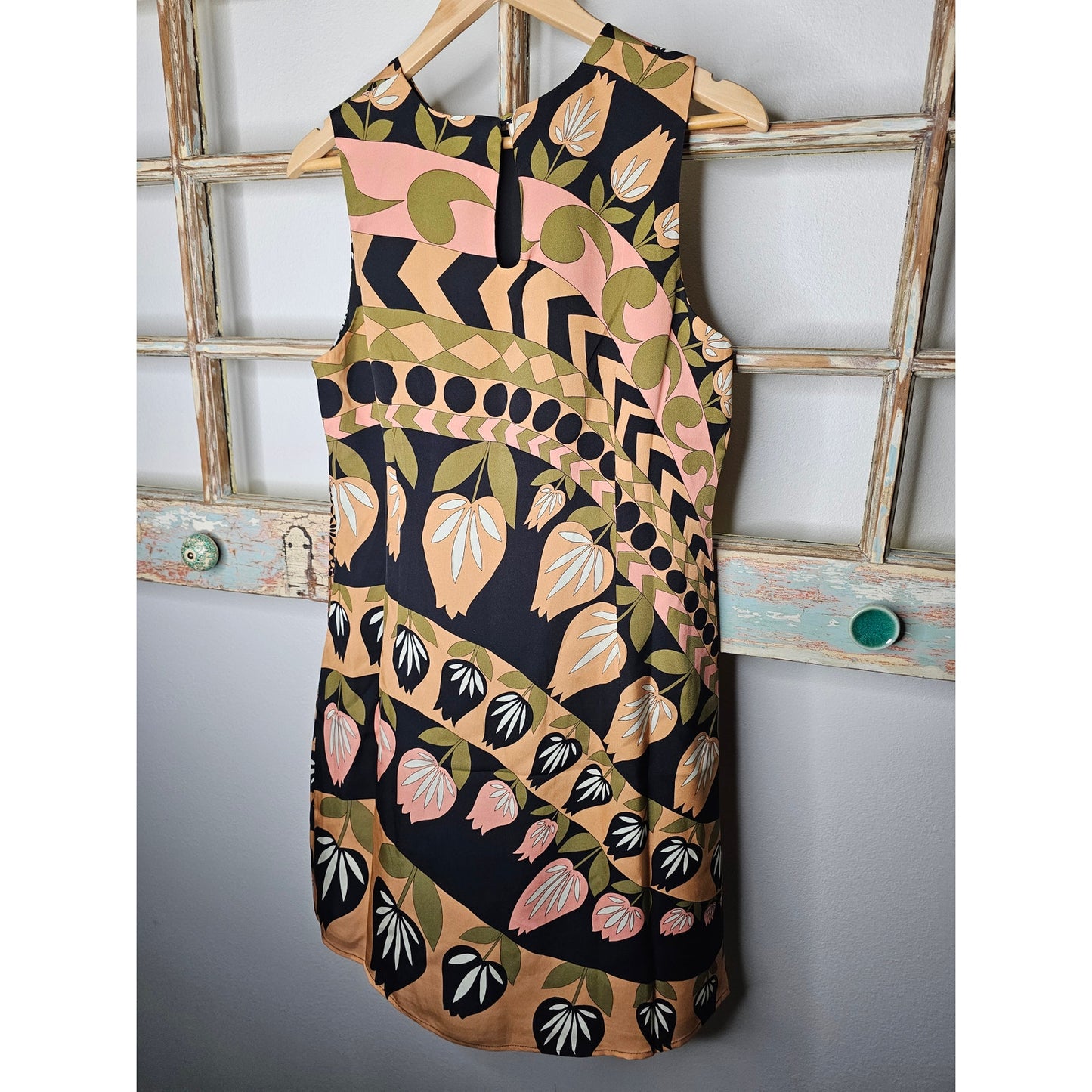 NWT Flora Bea Sleeveless Dress with A-line Bodice in 100% Silk Ladies Size Large
