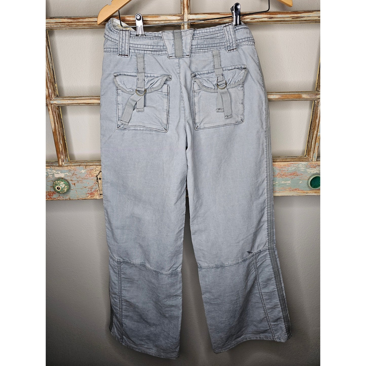 HEI HEI Anthropologie Wide Leg Light Blue Corduroy Pants Size 2