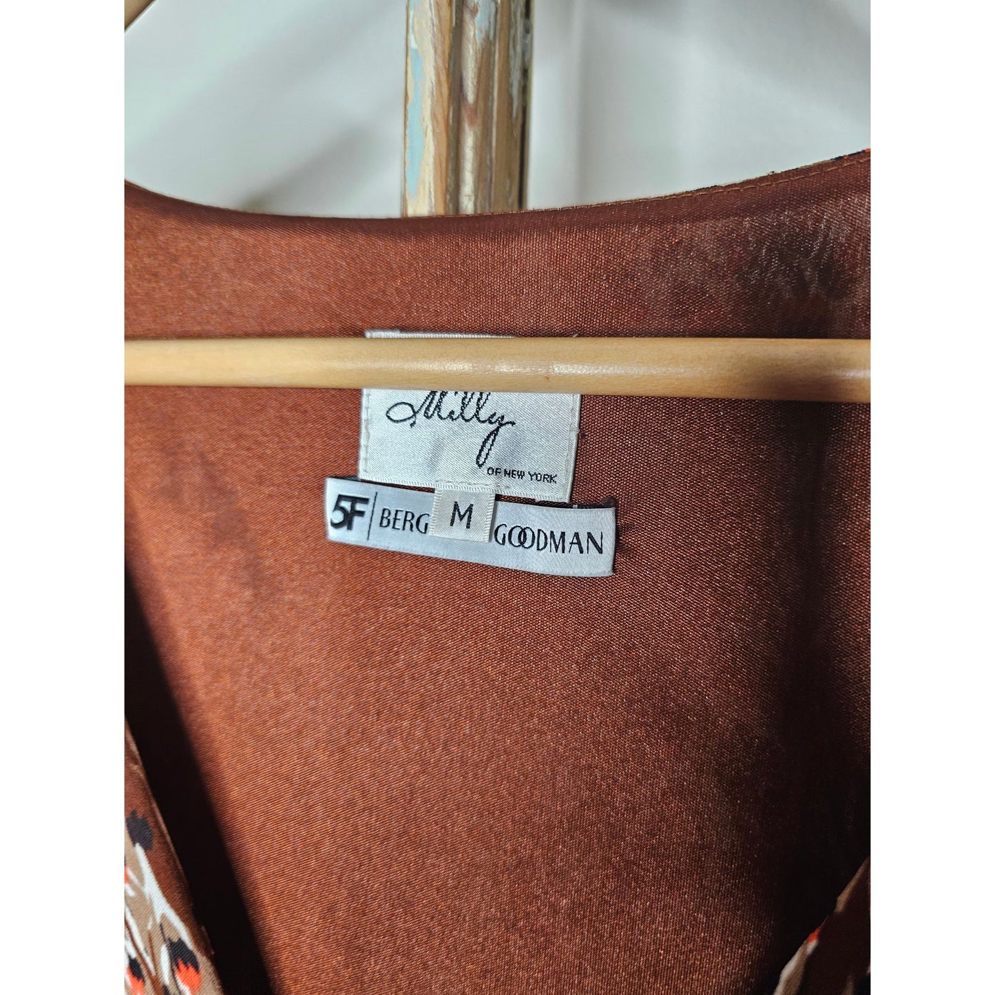 Vintage Milly Lined Mini Dress In a Brown Retro Print Size Medium