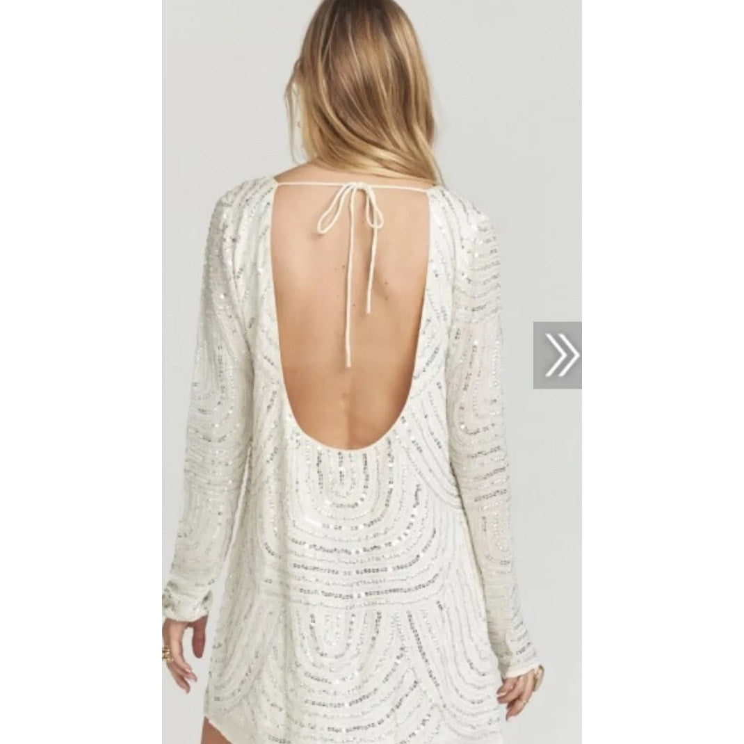 NWT Show Me Your Mumu Iggy White Sequen Dress Size XS*