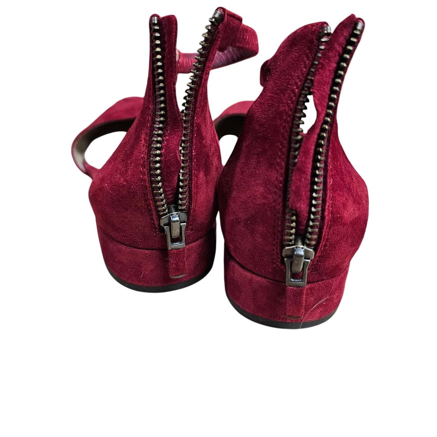 Eileen Fisher Red Suede Leather Ankle Strap Pointed toe Ladies size 6.5