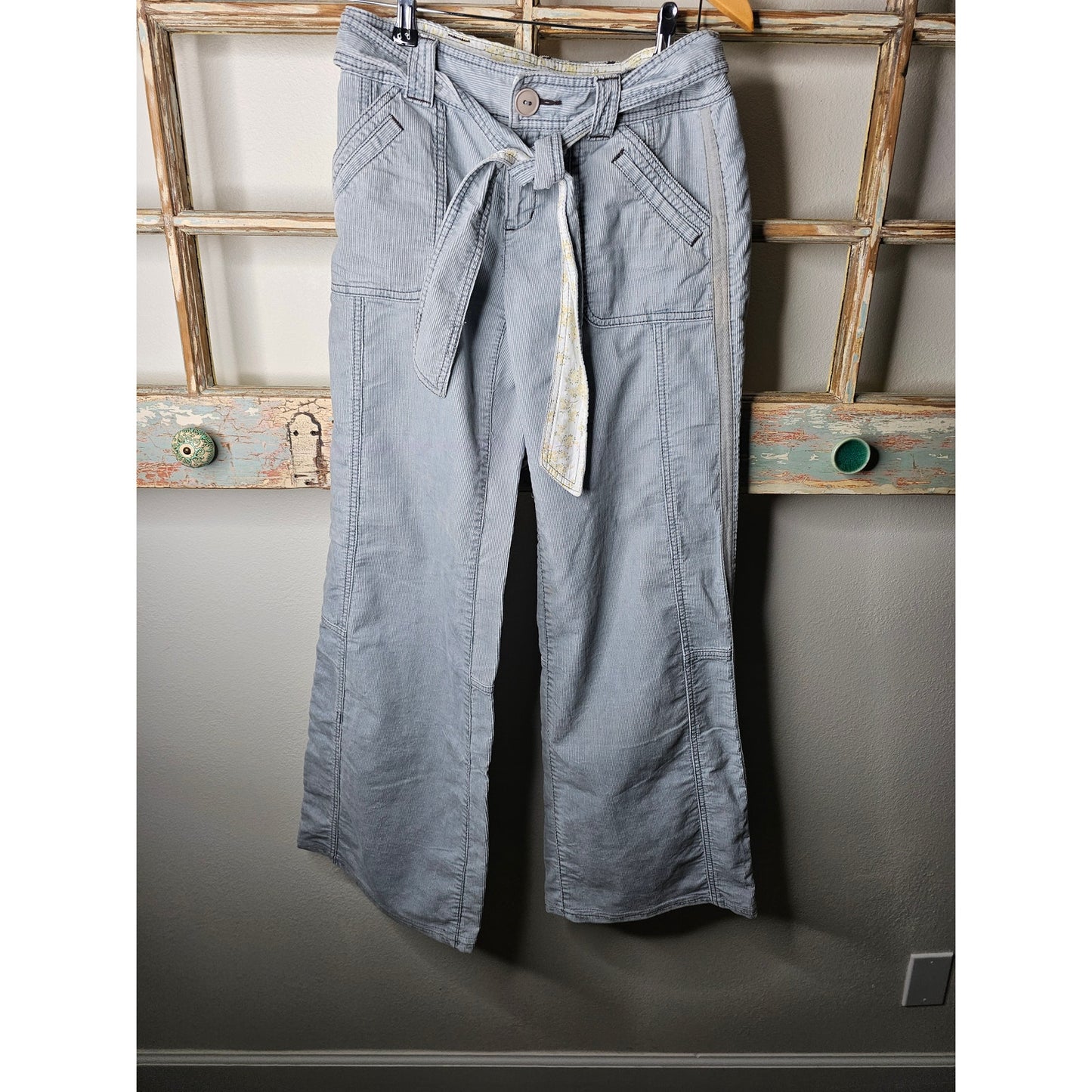 HEI HEI Anthropologie Wide Leg Light Blue Corduroy Pants Size 2