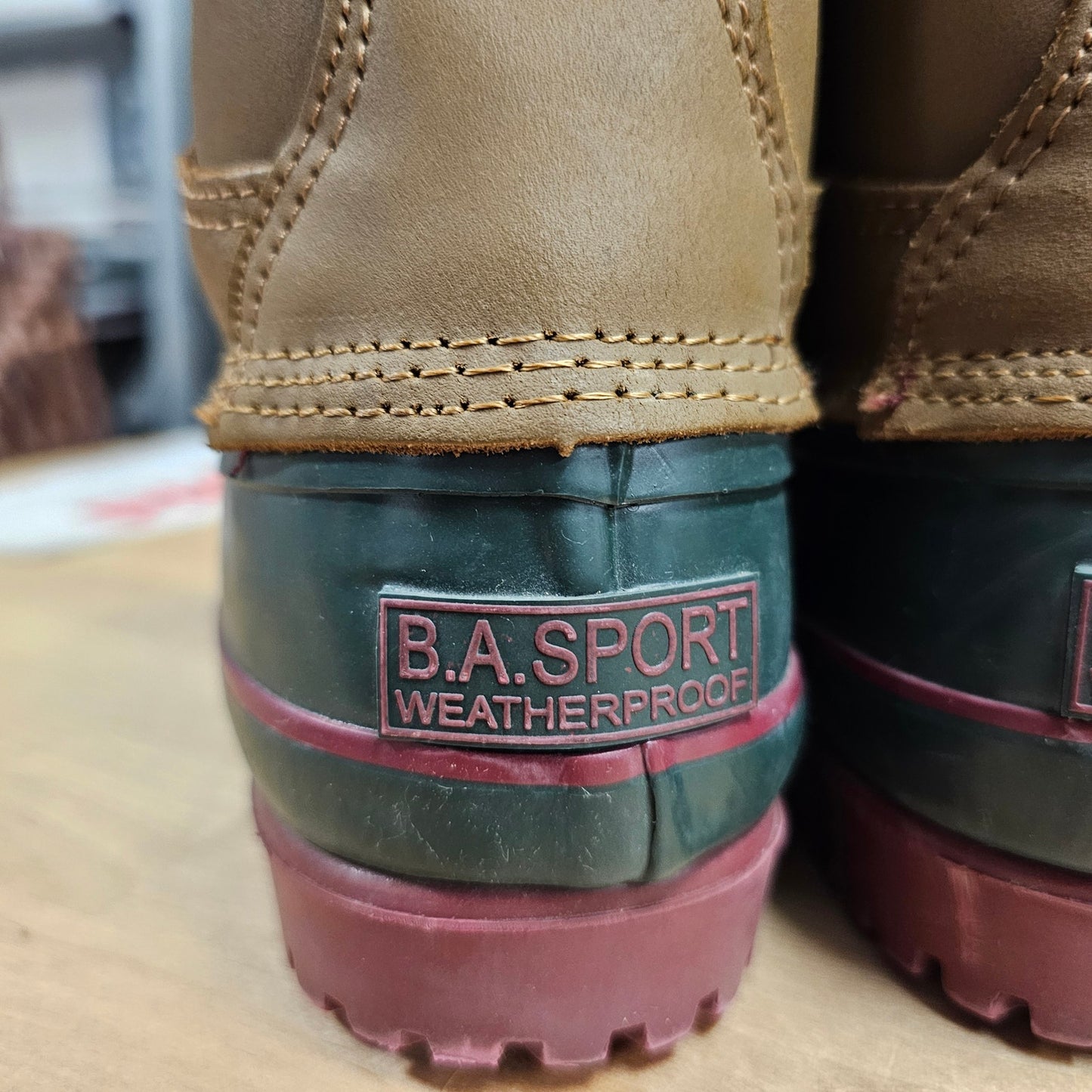 Duck Boots B.A. Sport Badger Hunter Green/Brown Weatherproof Insulated Size 7