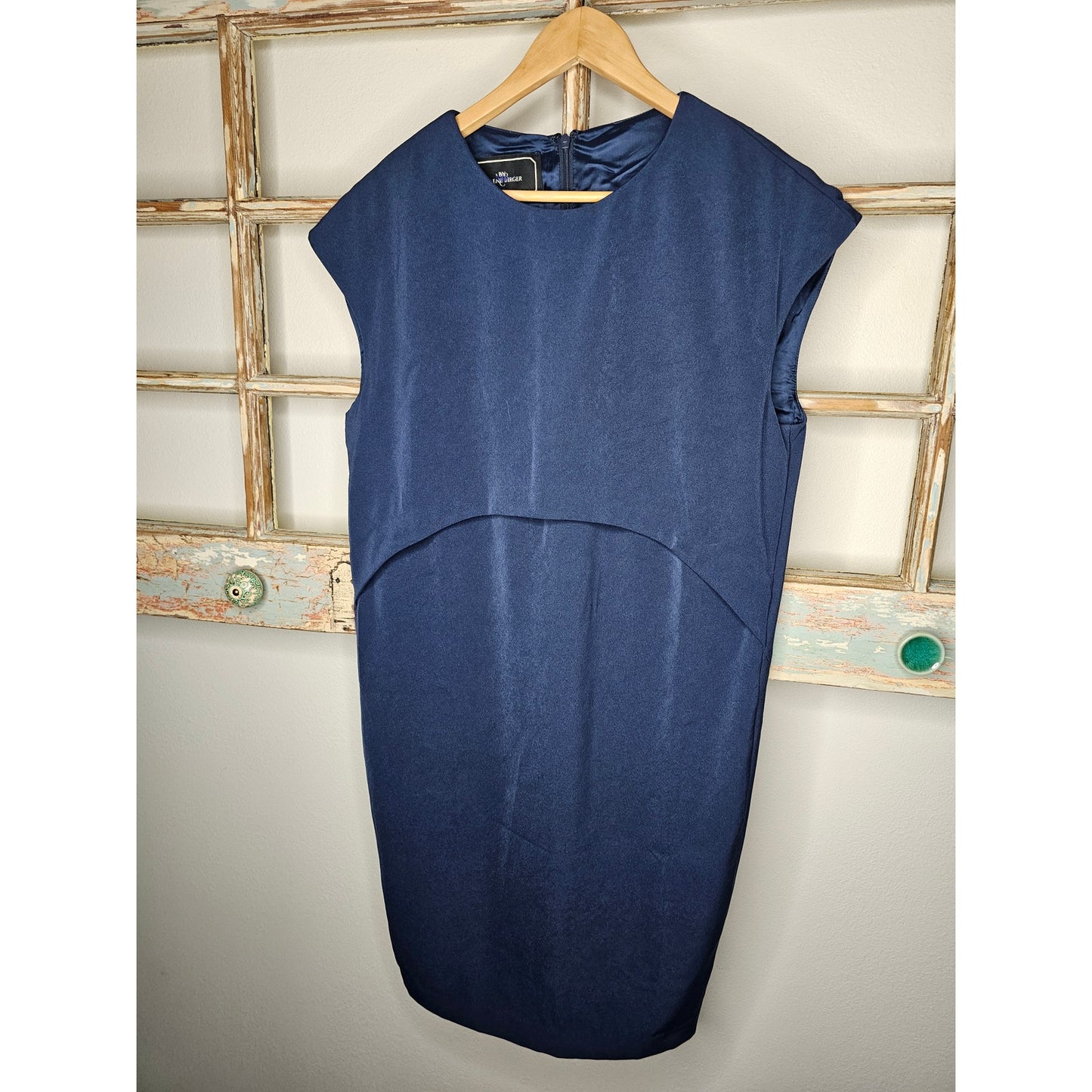 Malene Birger Navy Sleeveless Eugenie Shift Dress Cap Sleeves Size 6
