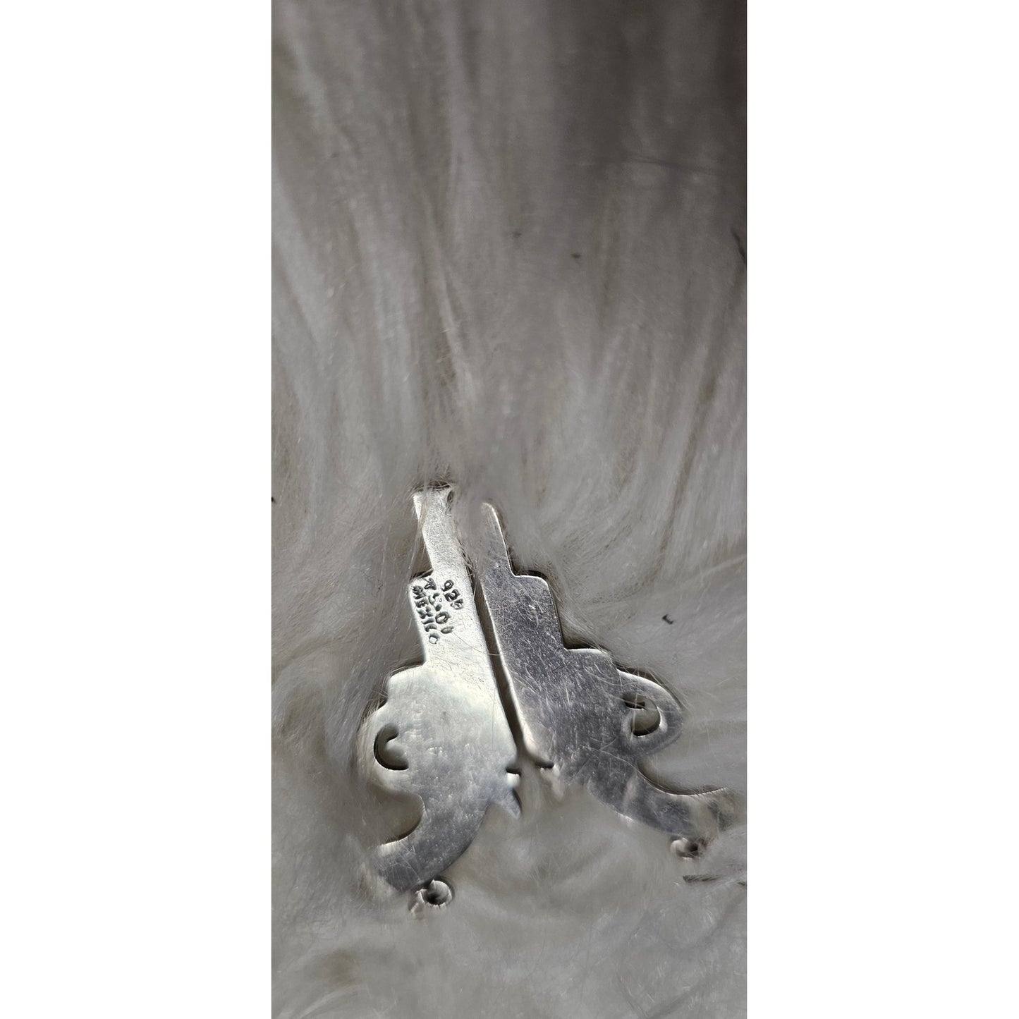 Mexico 925 large Silver Revolver Earrings with Shepherd Hook back 2" X 1"