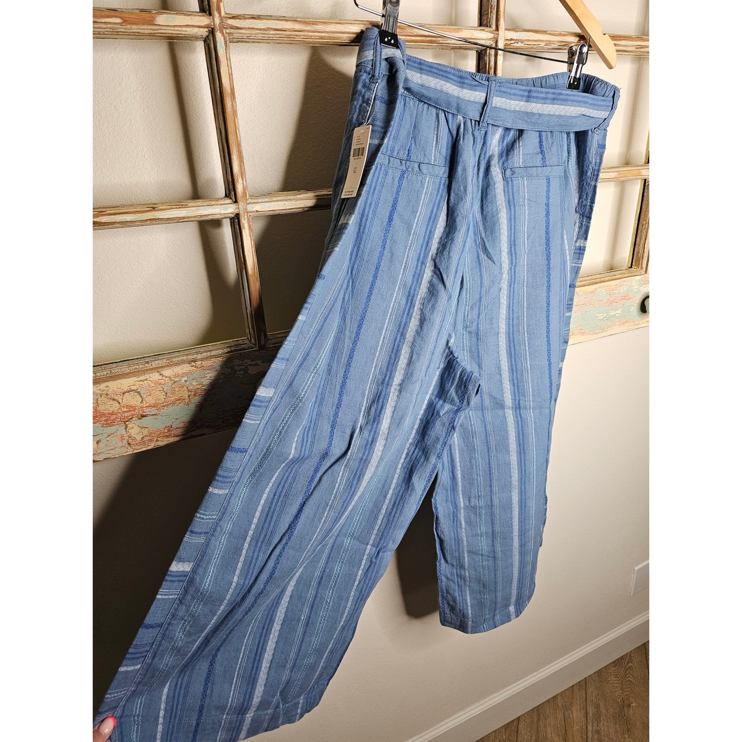 NWT Anthropologie Linen Laguna Cropped Ladies Wide Leg Pants size XL