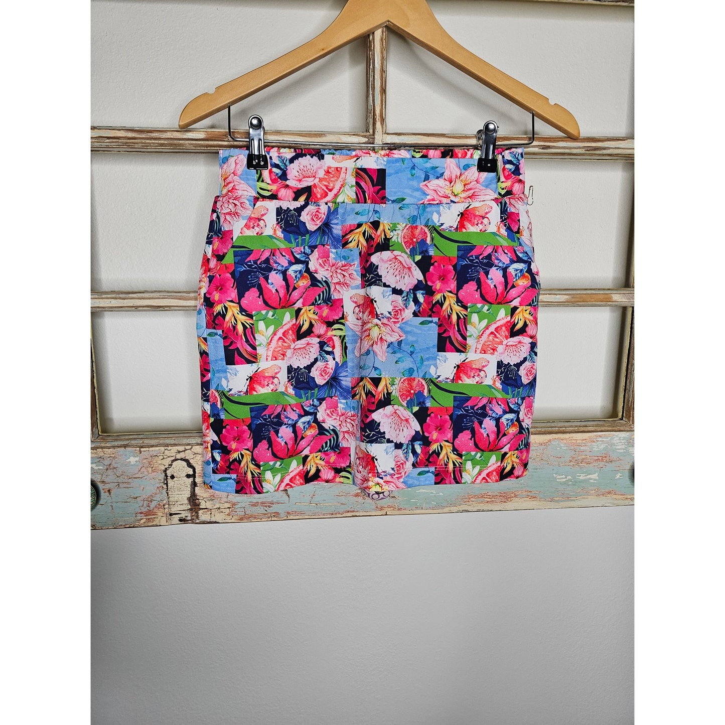 Kyodan Gold Floral Patchwork Golf Skort Ladies Size XS