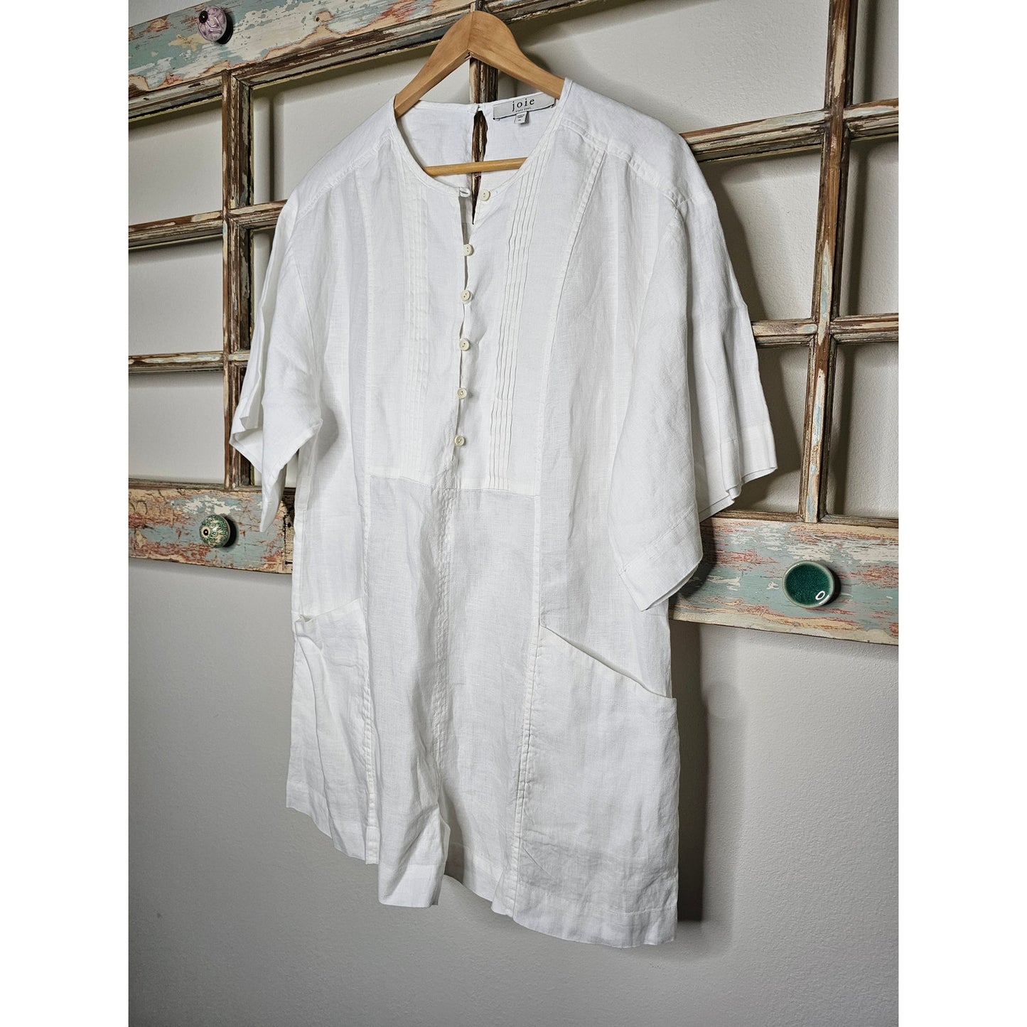 Linen White Joie Short Sleeve Short Romper Ladies size XL