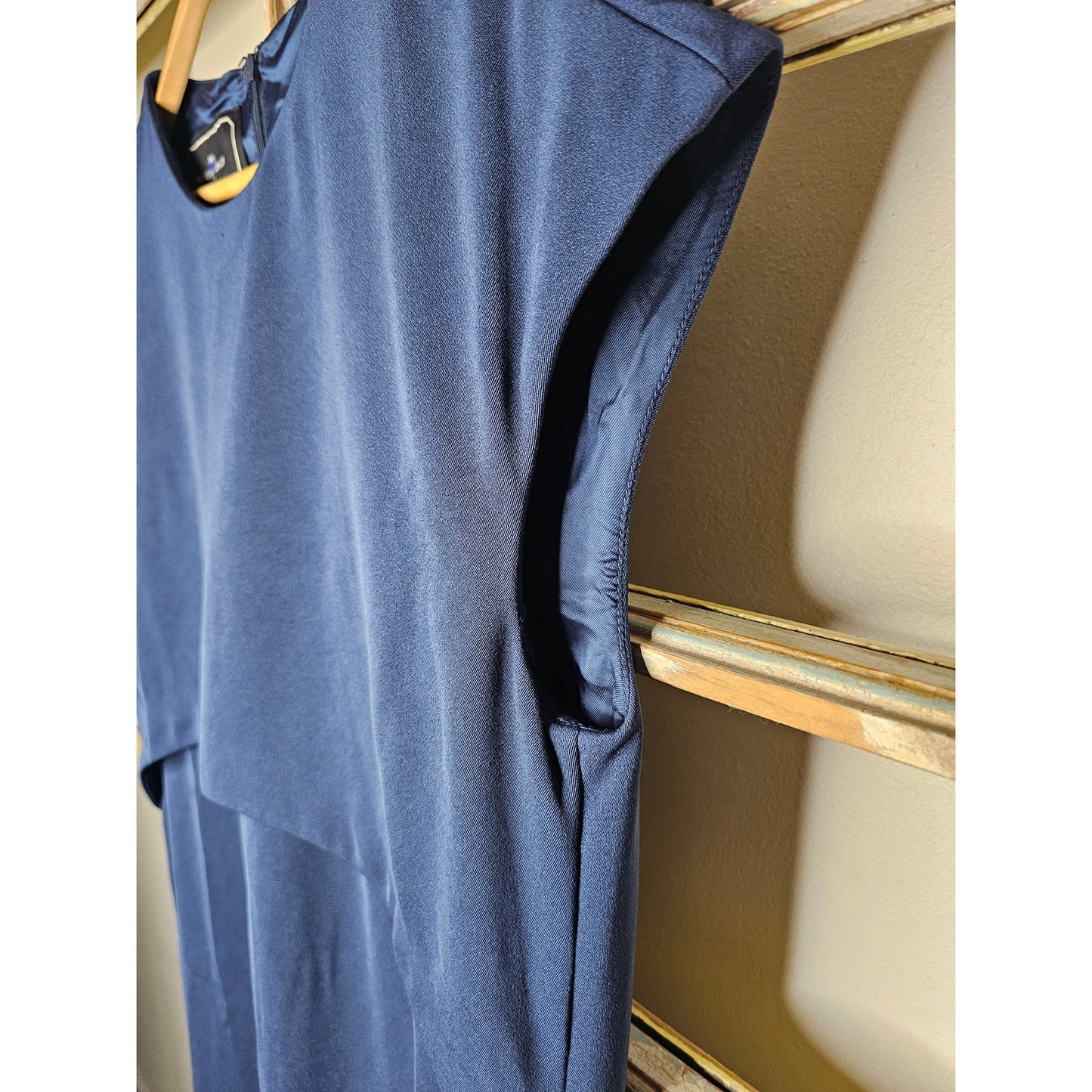 Malene Birger Navy Sleeveless Eugenie Shift Dress Cap Sleeves Size 6