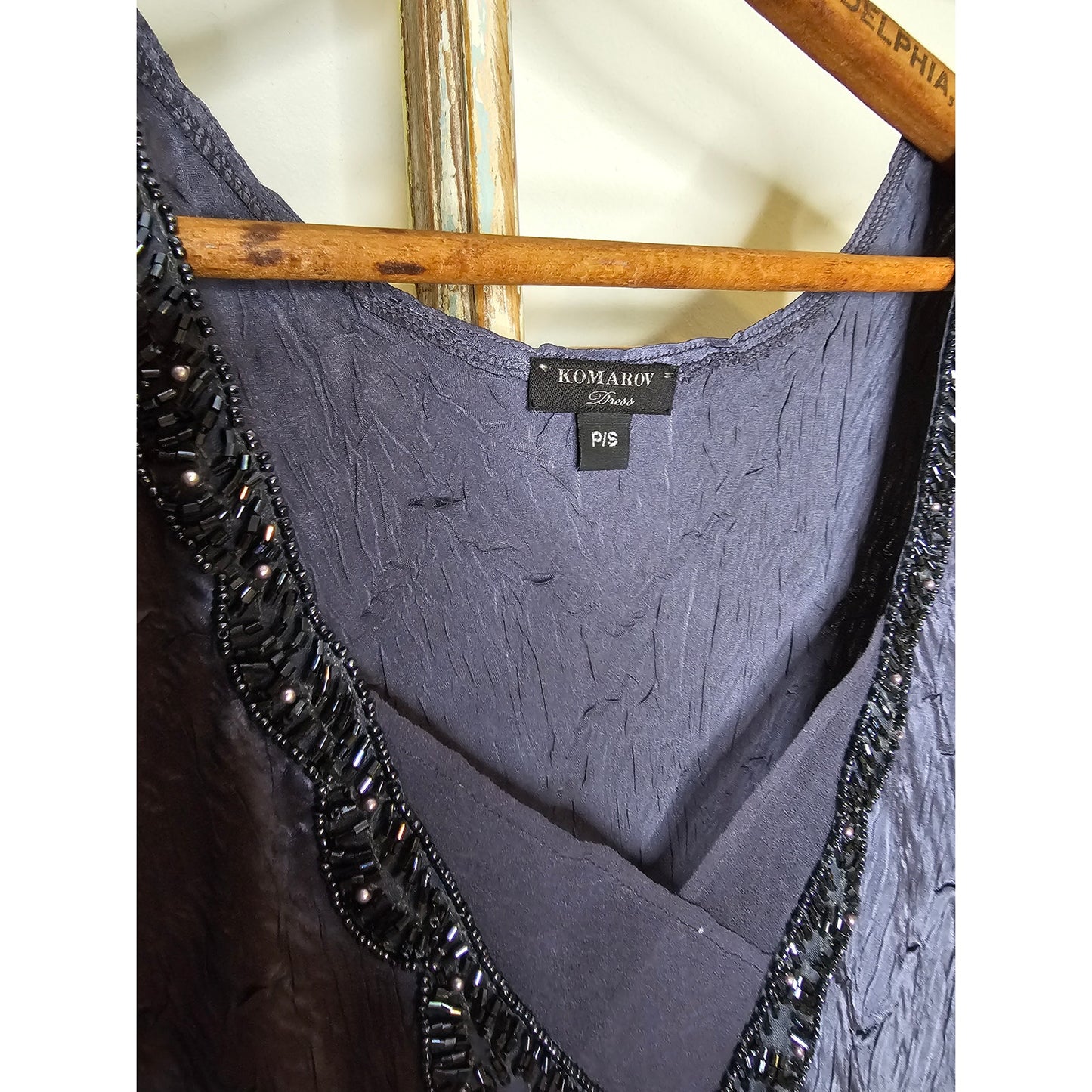 Komarov Blue Sleeveless lightweight Handkerchief Hem Ladies Dress size Small