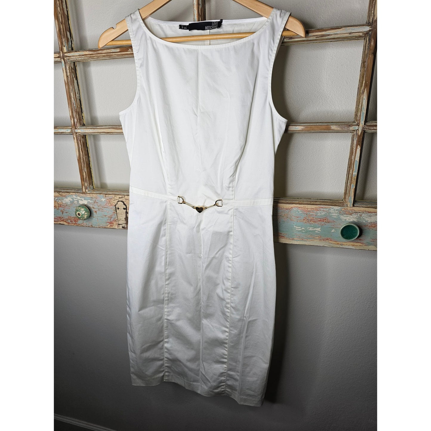 NWT Moschino White Cotton Sleeveless Lightweight Dress Size 8