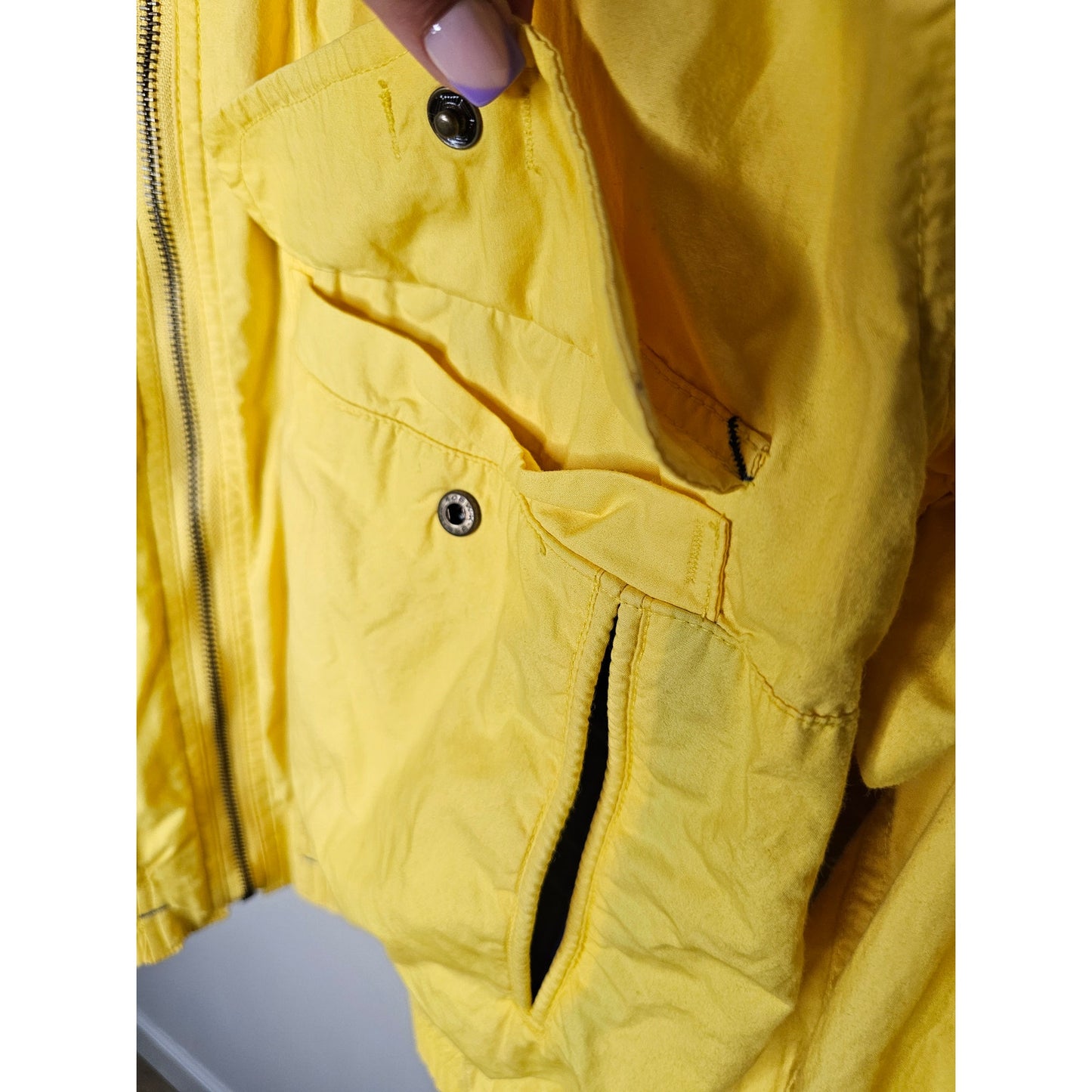 Vintage Goodyear Blimp Yellow & Blue Zip Up Utility Jacket Men's Size Medium