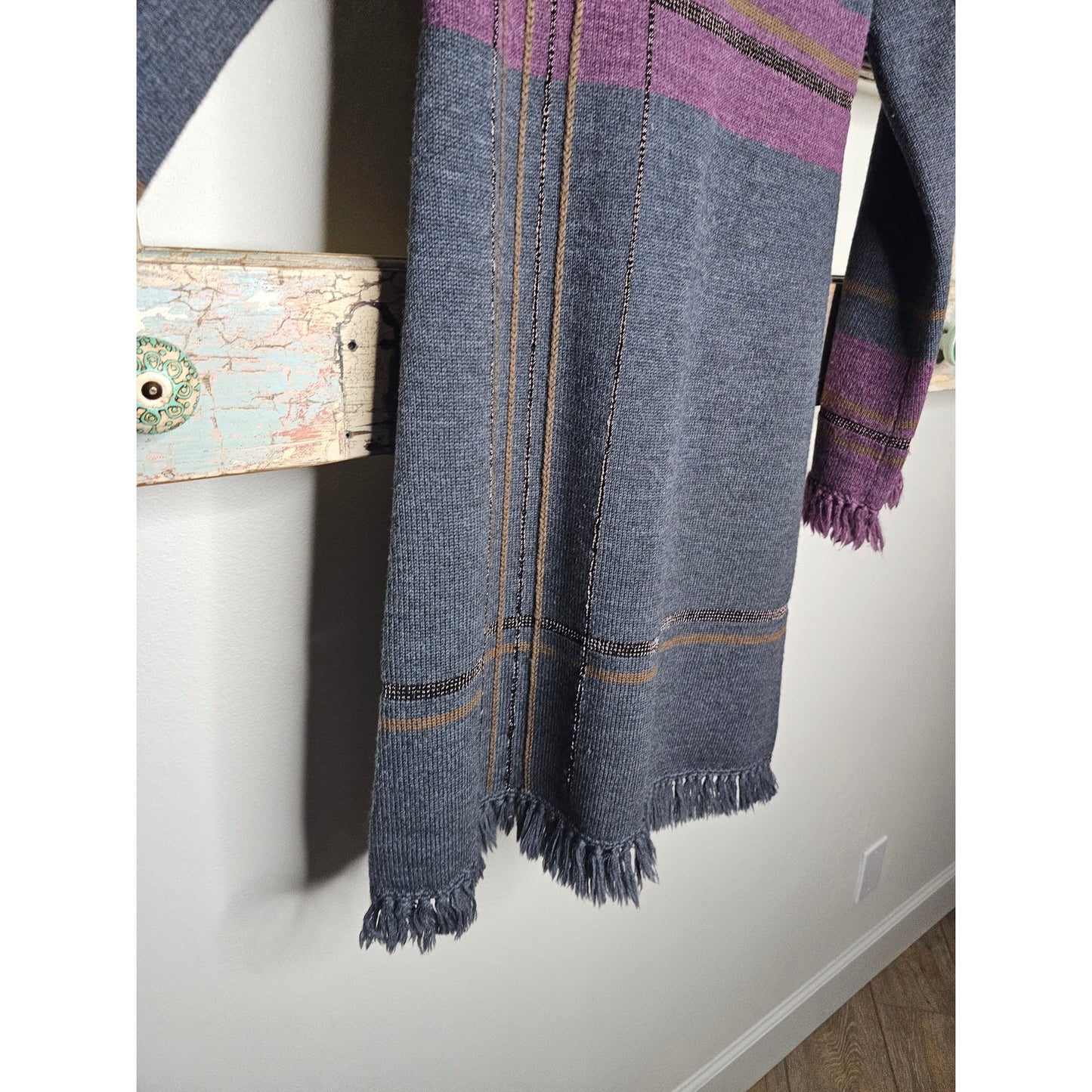 Nanette Lepore Wool Sweater Dress W/ Bell Sleeves Fringe Ladies Size Small