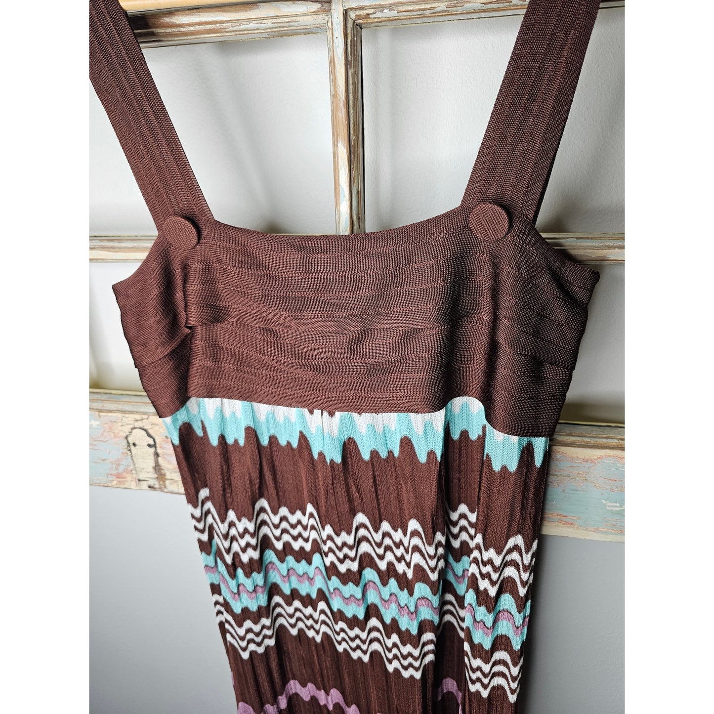 NWOT Y2K Missoni Italian made Sleeveless Knit Dress Ladies size 44 / 8