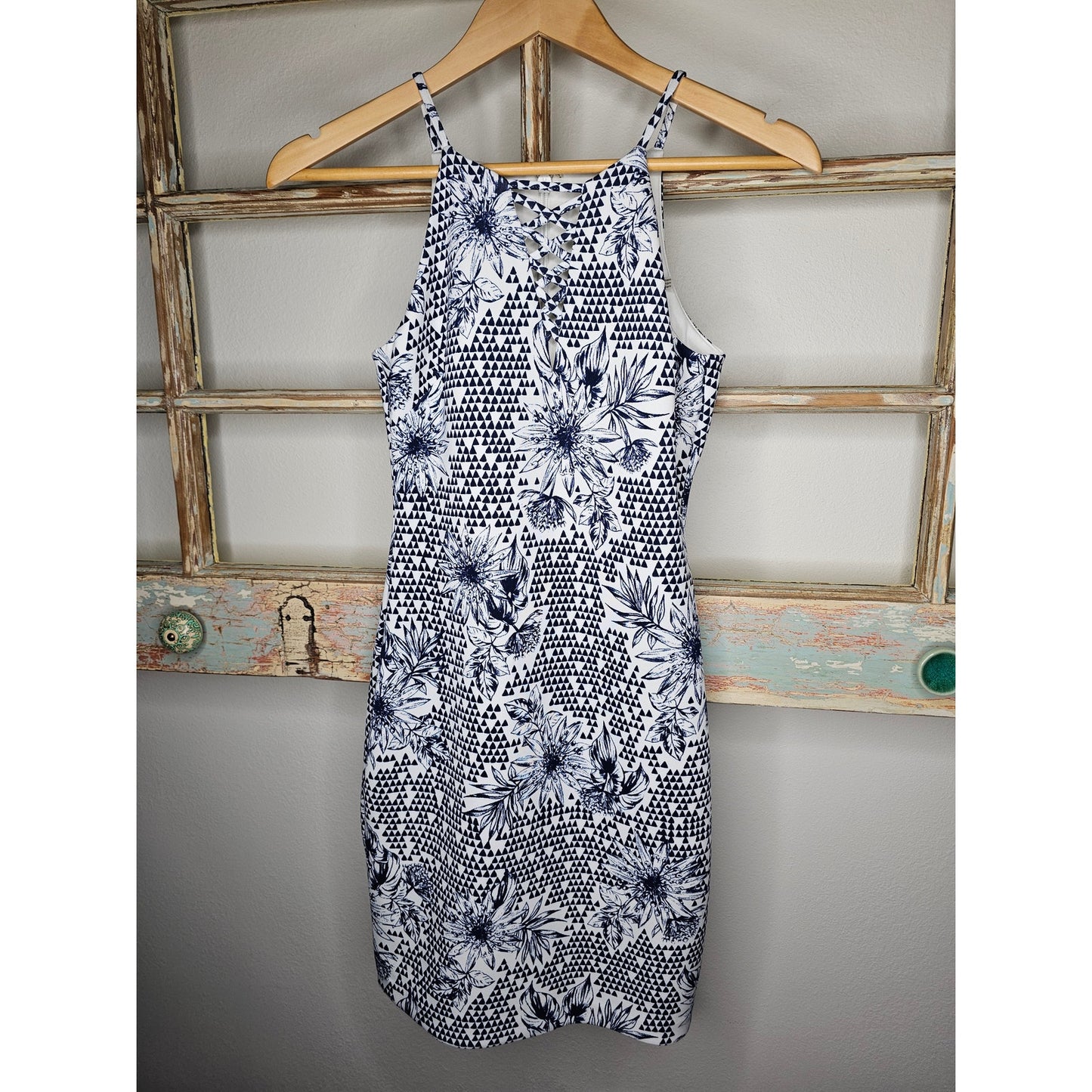 Guess Los Angeles Tropical navy/white Sleeveless Mini Dress size 0
