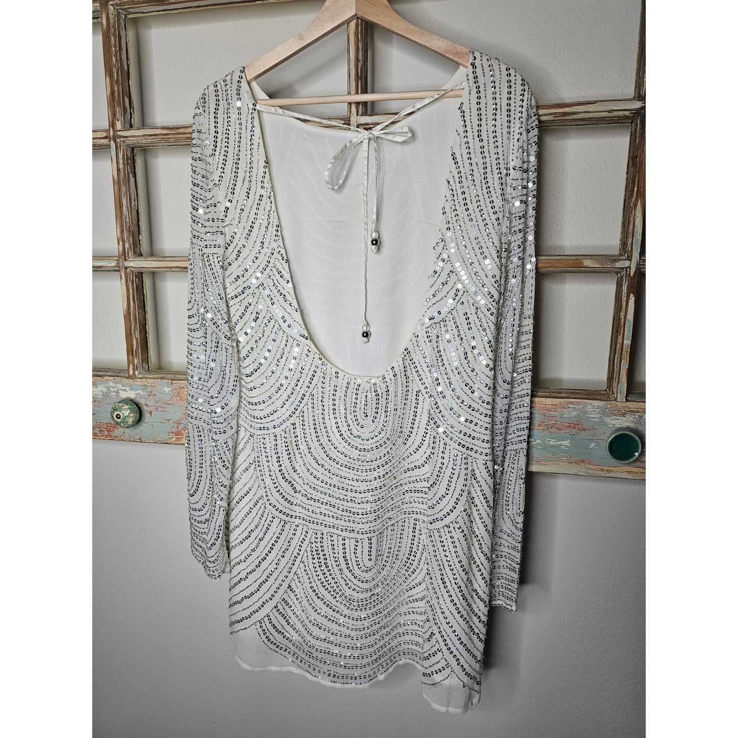NWT Show Me Your Mumu Iggy White Sequen Dress Size XS*