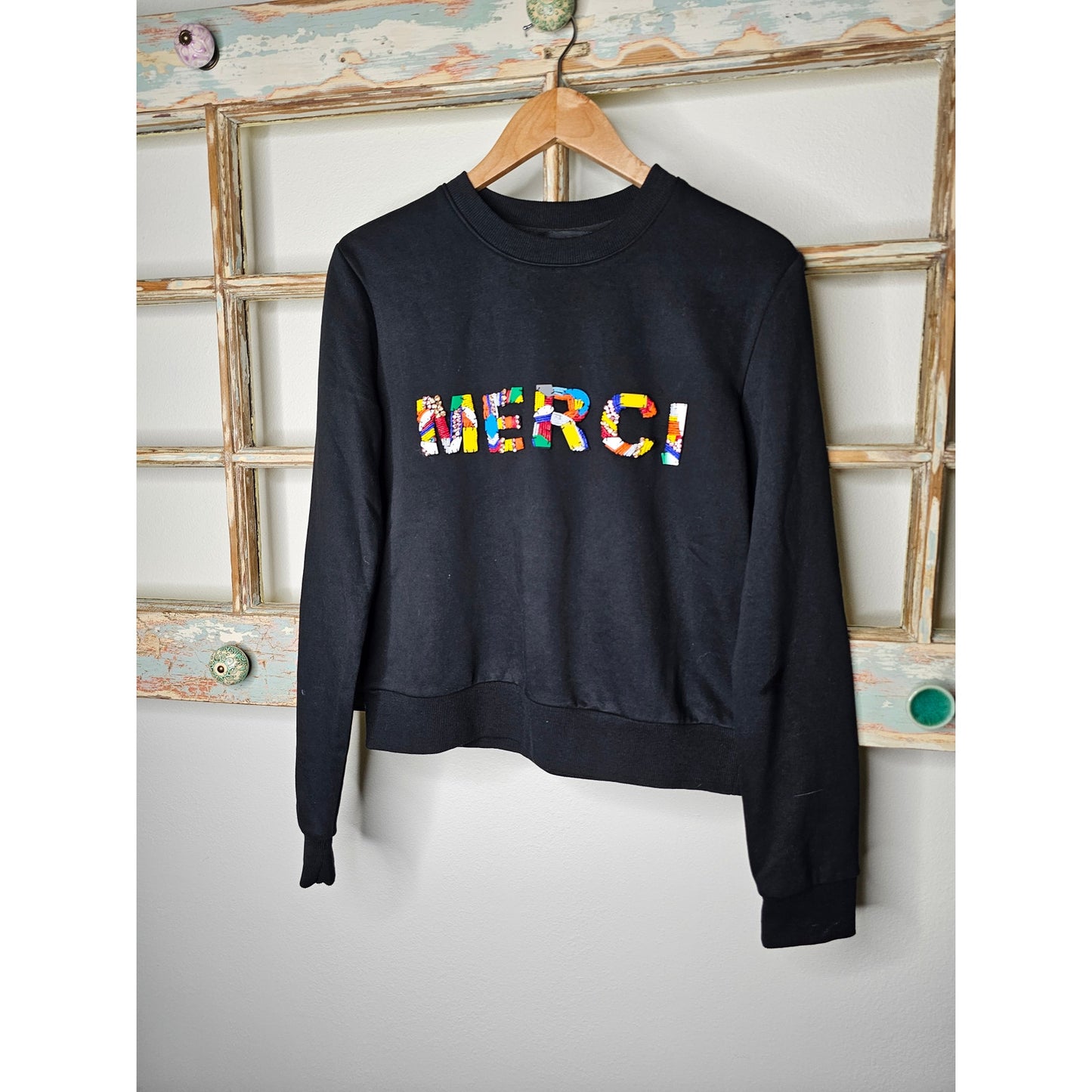 Endless Rose "Merci" Embellished Sweatshirt Ladies size Small