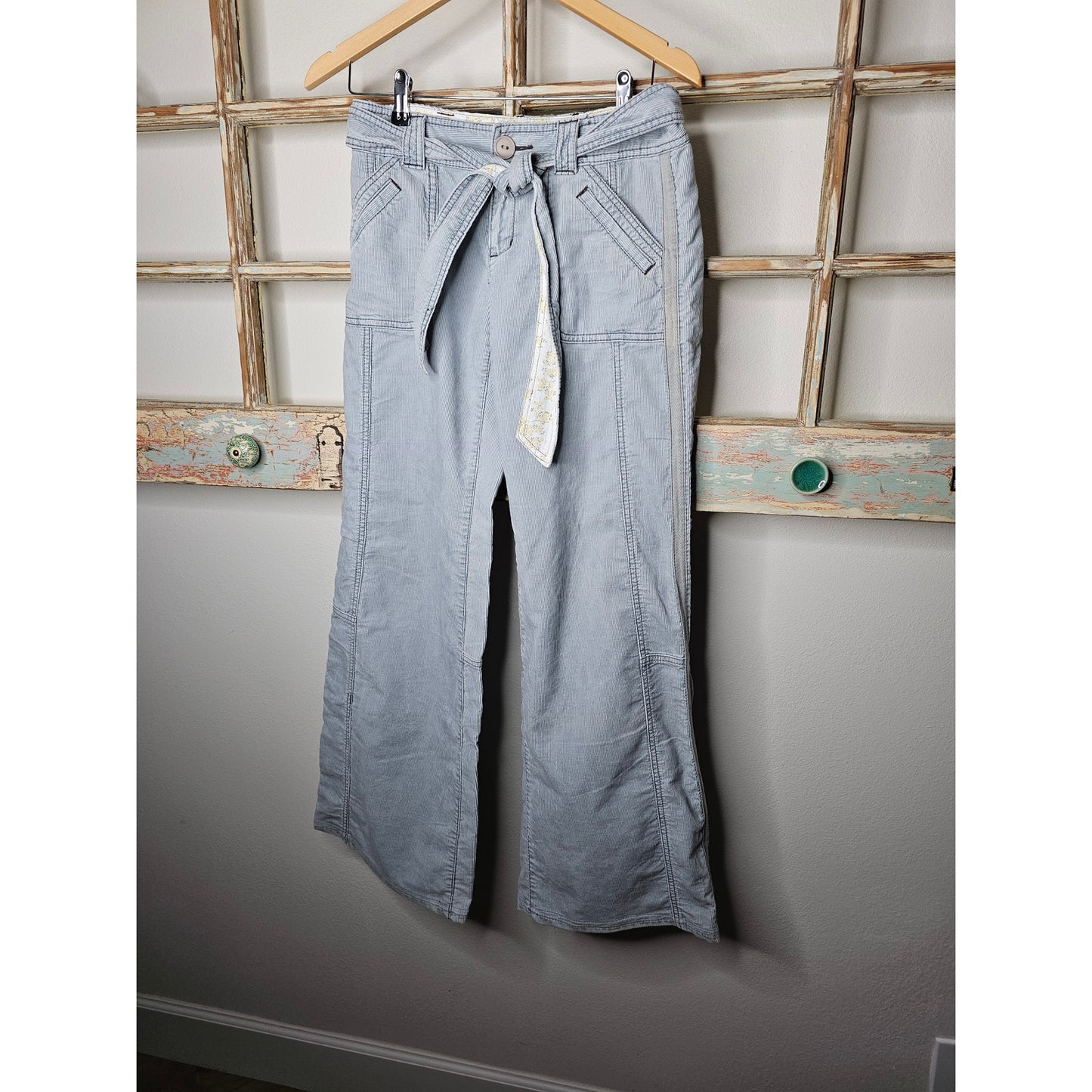 HEI HEI Anthropologie Wide Leg Light Blue Corduroy Pants Size 2