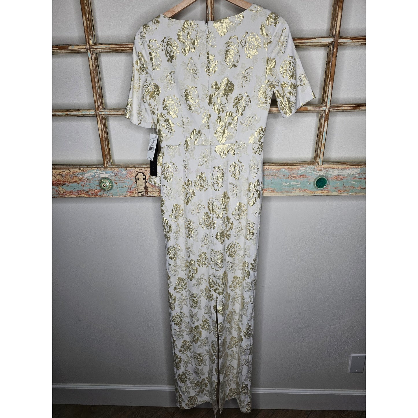 NWT Aidan Mattox Draped Jacquard column Gown Dressladies size 6