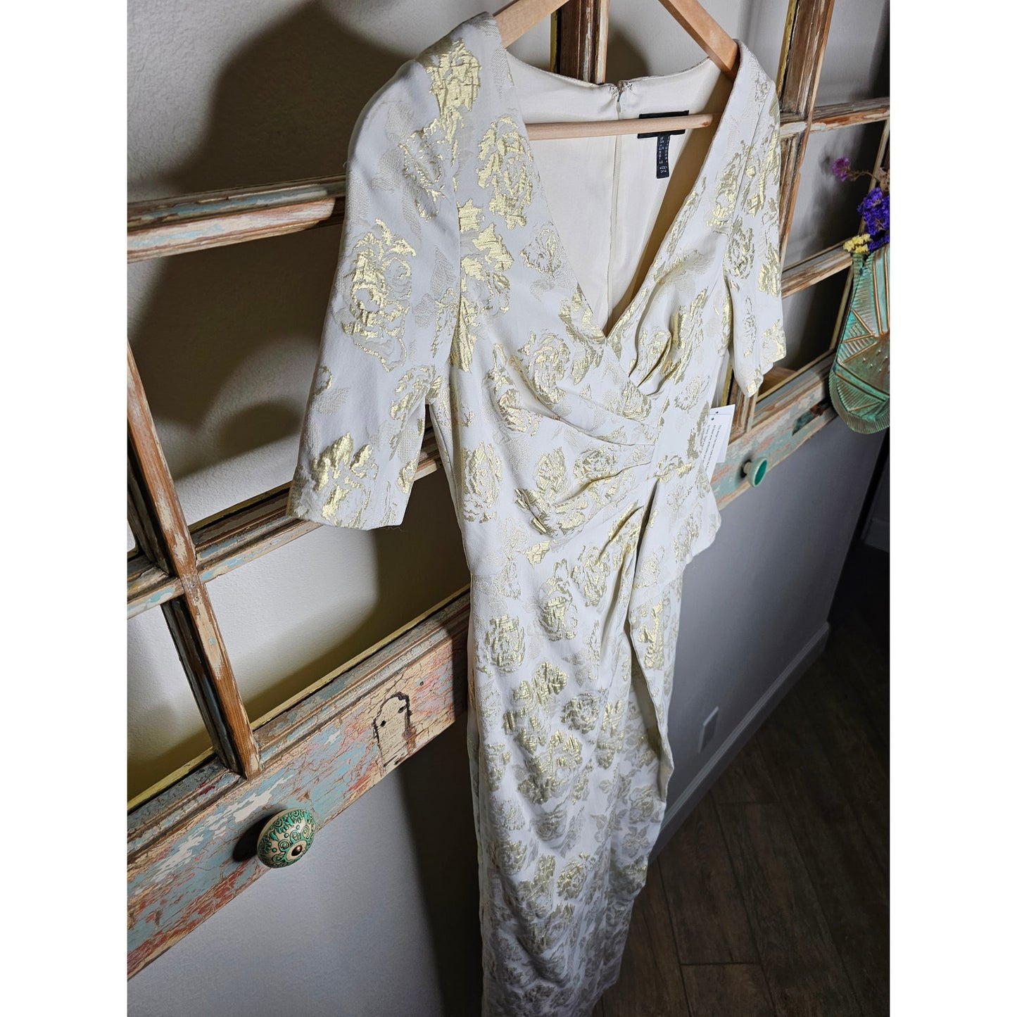 NWT Aidan Mattox Draped Jacquard column Gown Dressladies size 6