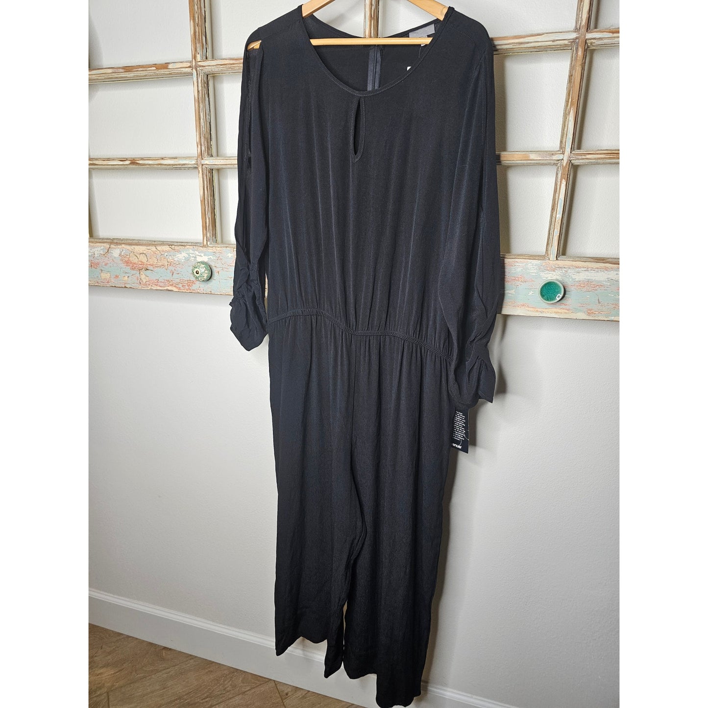 NWT Avenue Black Cold Shoulder Boat Neck Ladies Jumpsuit size 18/20