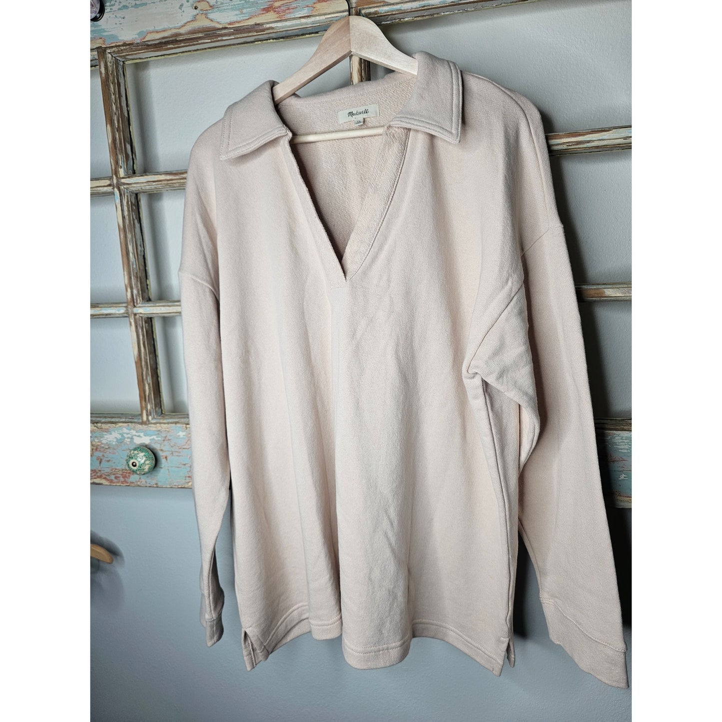 Madewell Cotton-Hemp Oversized collared Sweatshirt Ladies size 1X