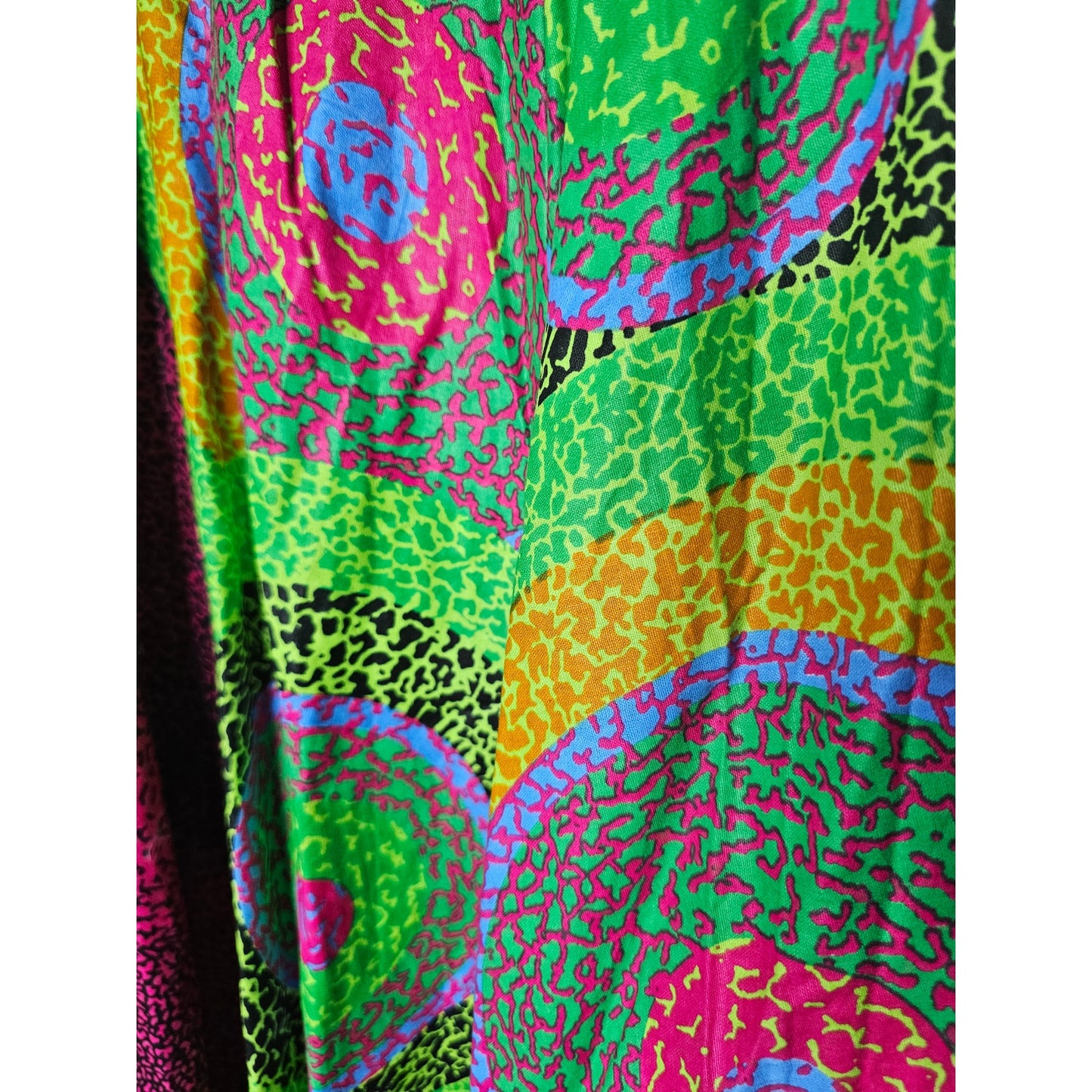 Tribal Ethnic Vibrant Full Maxi Skirt with self-tie belt Ladies size 30"