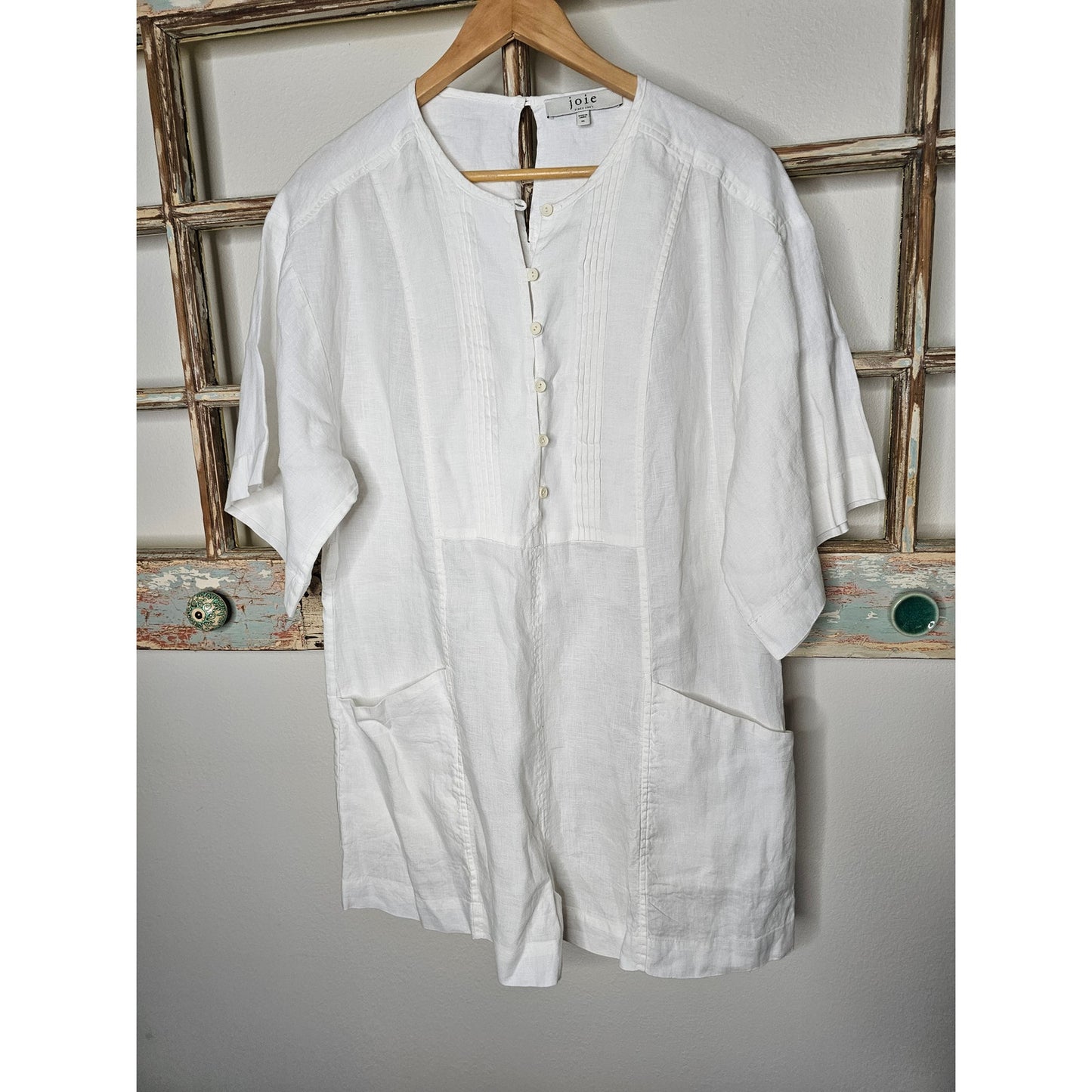 Linen White Joie Short Sleeve Short Romper Ladies size XL
