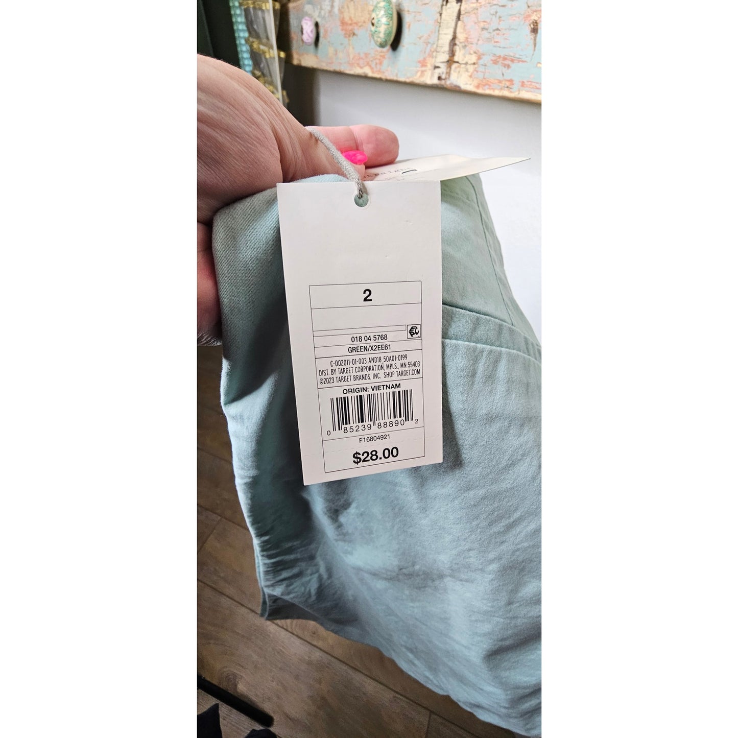 NWT Cotton High Rise Straight Hip/Thigh Pants Muted Blue Size 2
