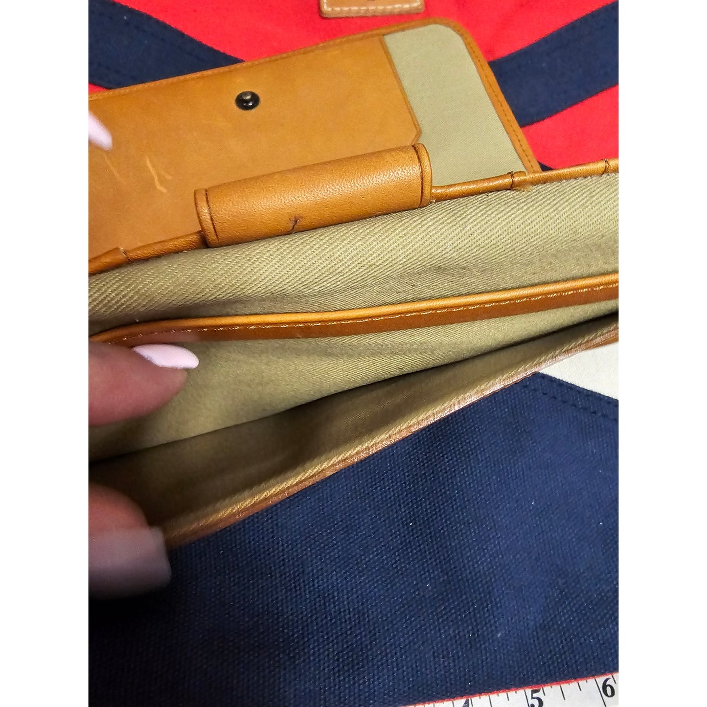 LL Bean Canvas/ leather Travel Passport ID Organizer for man or woman