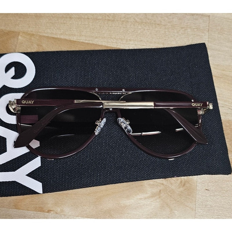 NIB Quay High Profile Espresso Frame & Brown Lens Unisex Sunglasses