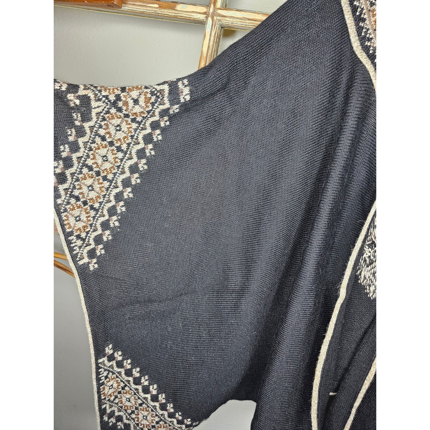 Neutral Monochromatic Ruana 100% Alpaca Ladies One Size