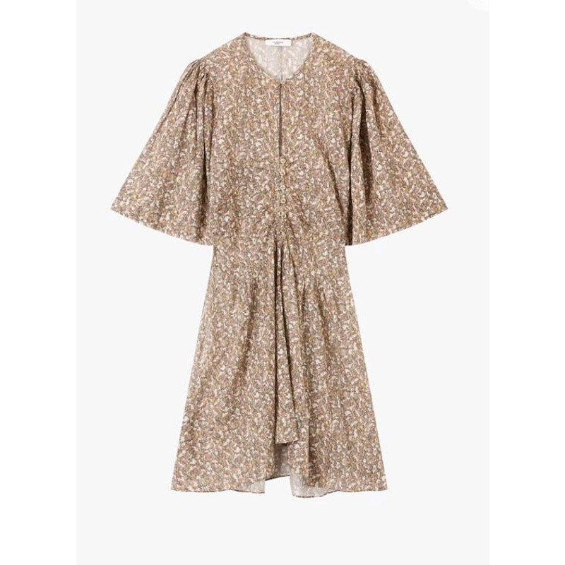 NWT Isabel Marant Etoile Women Lariji Khaki Floral Cotton Mini dress Size 42 / 10