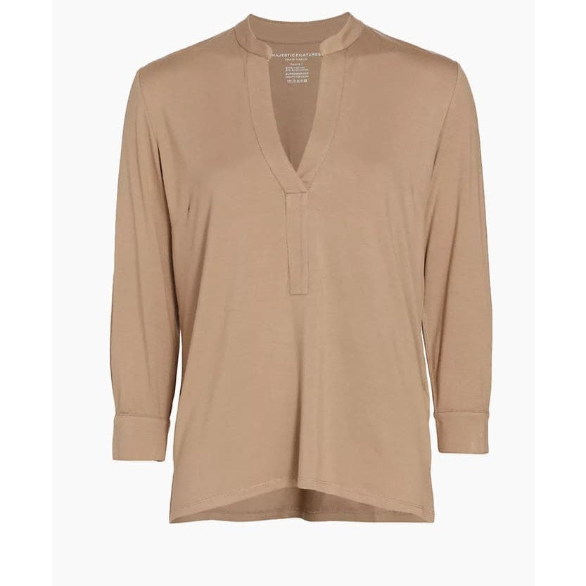 NWT Majestic Filatures Soft Touch Henley Top Lightweight Viscose Size 1 / XS