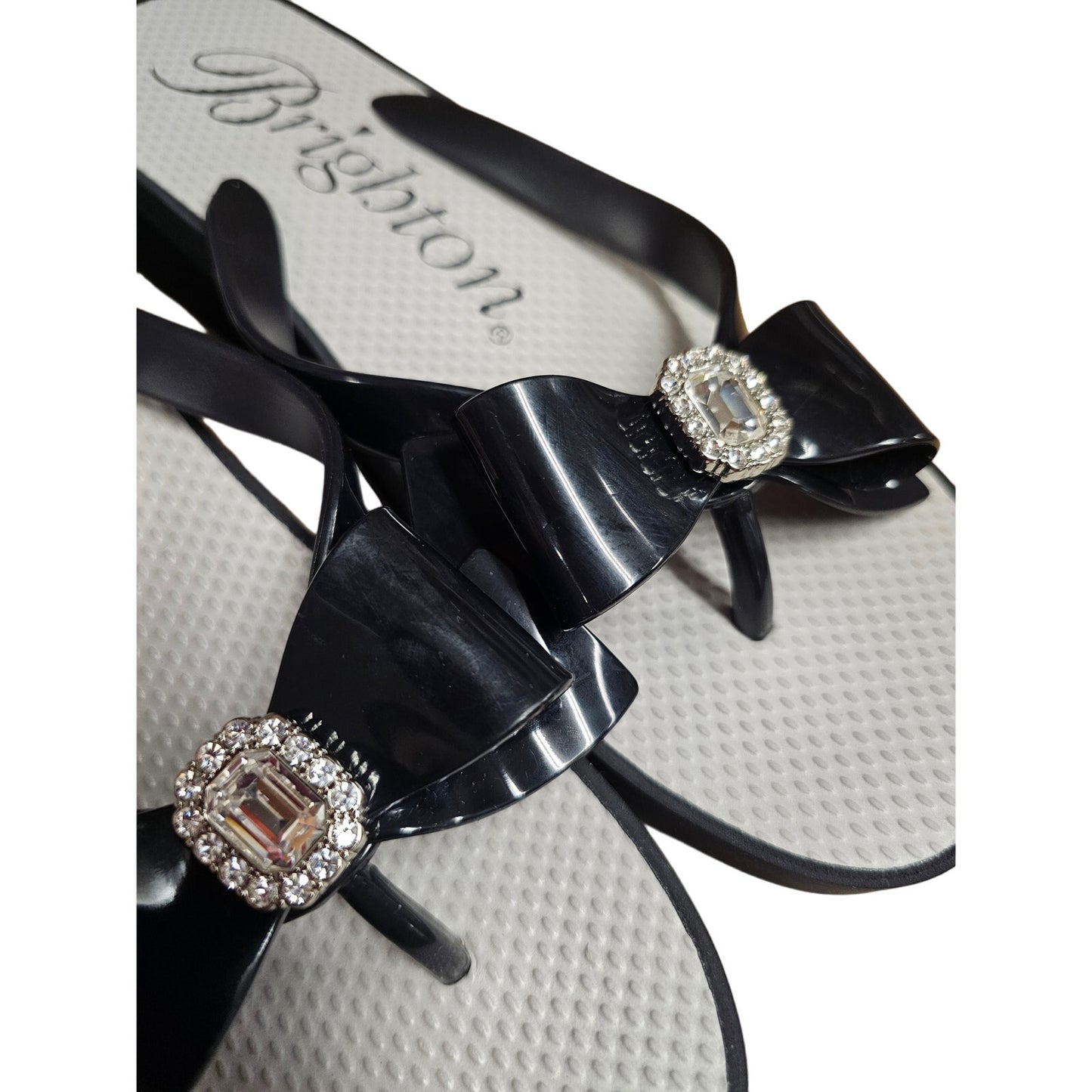 NWOT Brighton Bowie Bling Wedge Flip Flops Ladies size 9