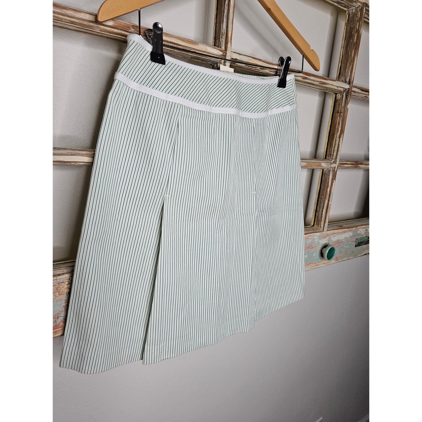 NWT Ann Taylor Loft Green & White Striped Tennis Style Skirt Size 0 Petite