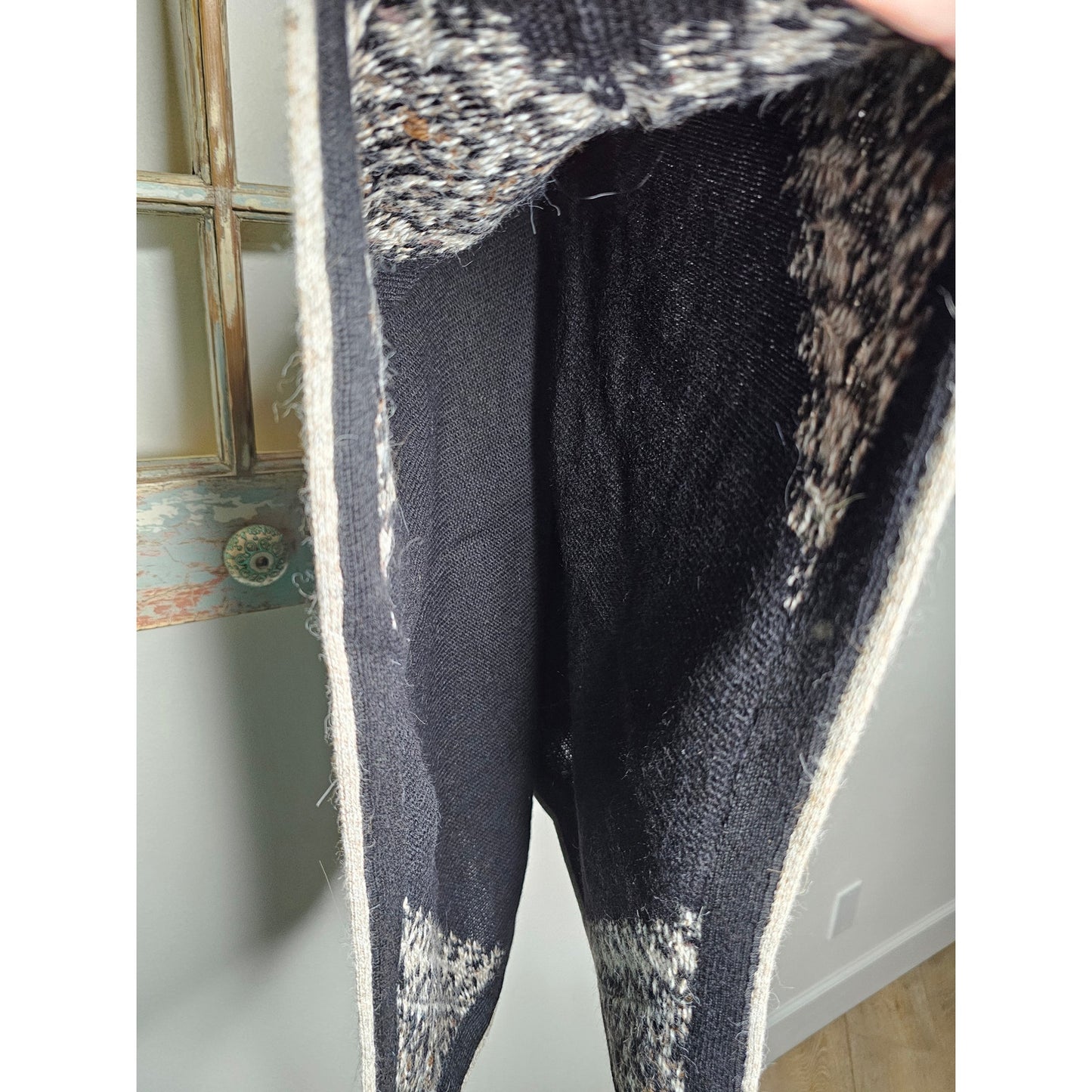 Neutral Monochromatic Ruana 100% Alpaca Ladies One Size