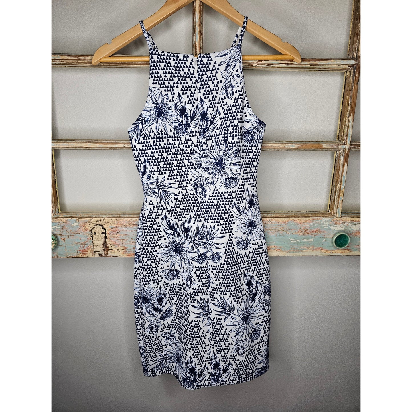 Guess Los Angeles Tropical navy/white Sleeveless Mini Dress size 0