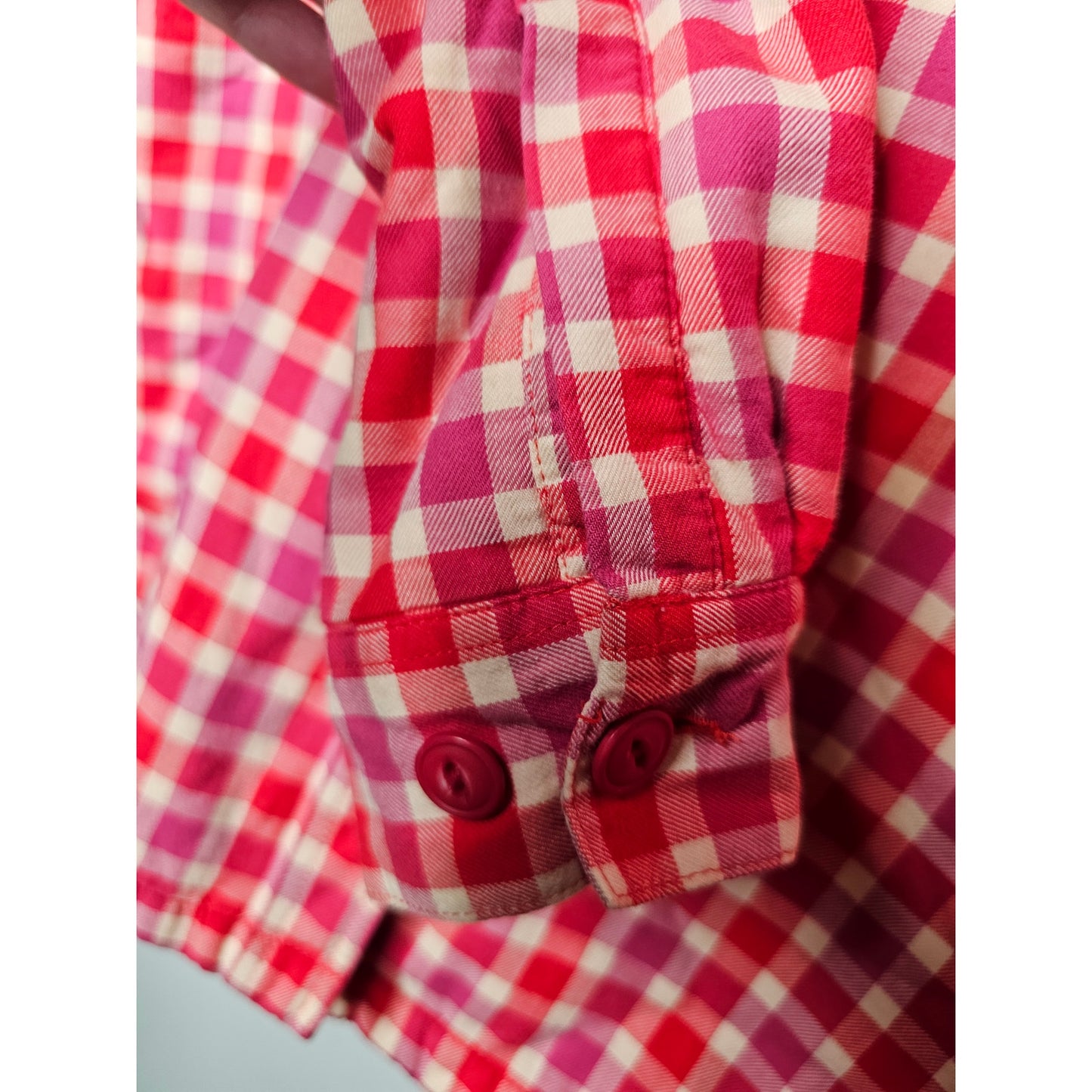 L .L. Bean Sherpa Womens Fleece Vibrant Plaid Lined Button Up Size Small