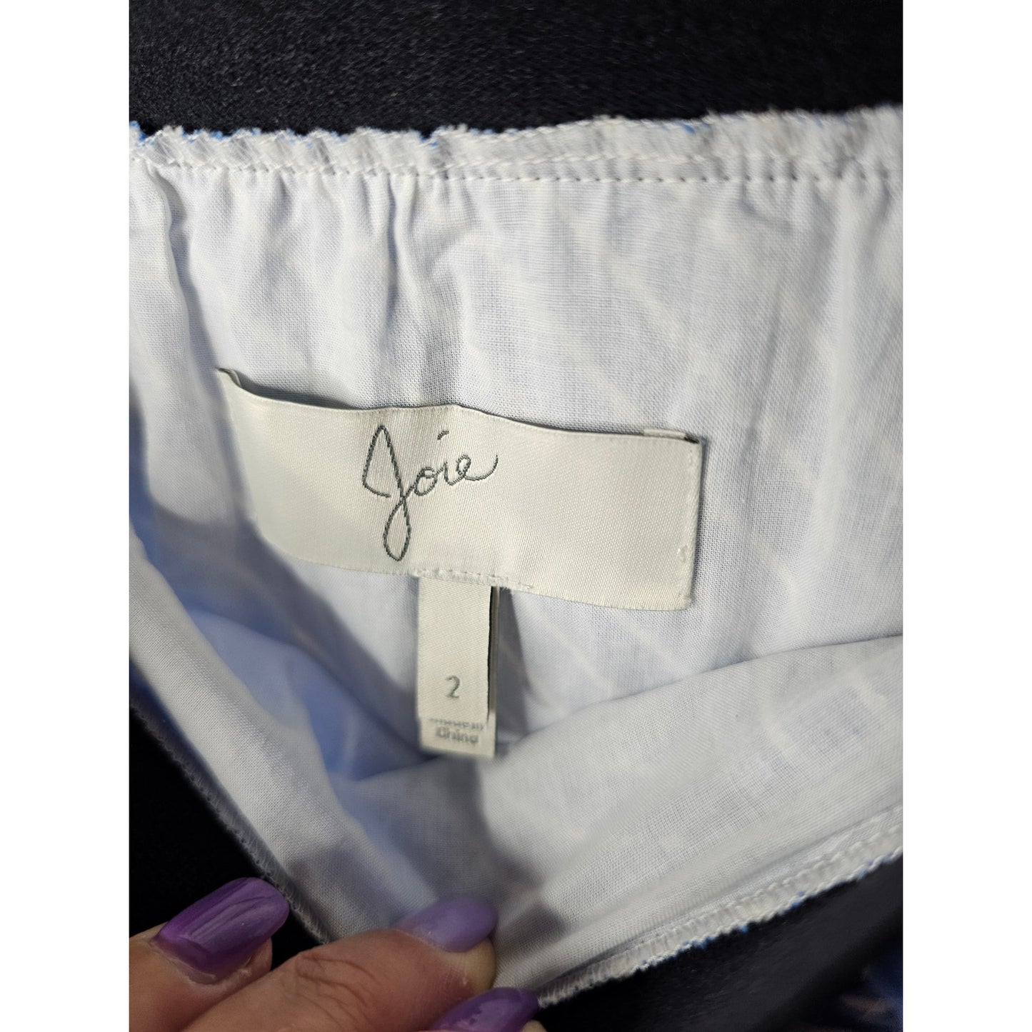Joie Lined Oxford Look Ladies Skirt with Handkerchief hem and flowers size 2