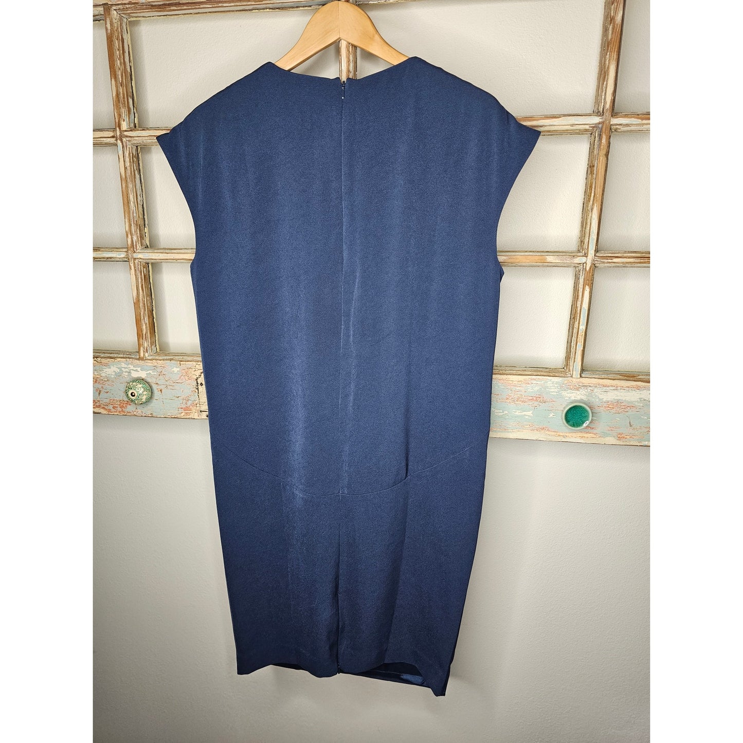 Malene Birger Navy Sleeveless Eugenie Shift Dress Cap Sleeves Size 6
