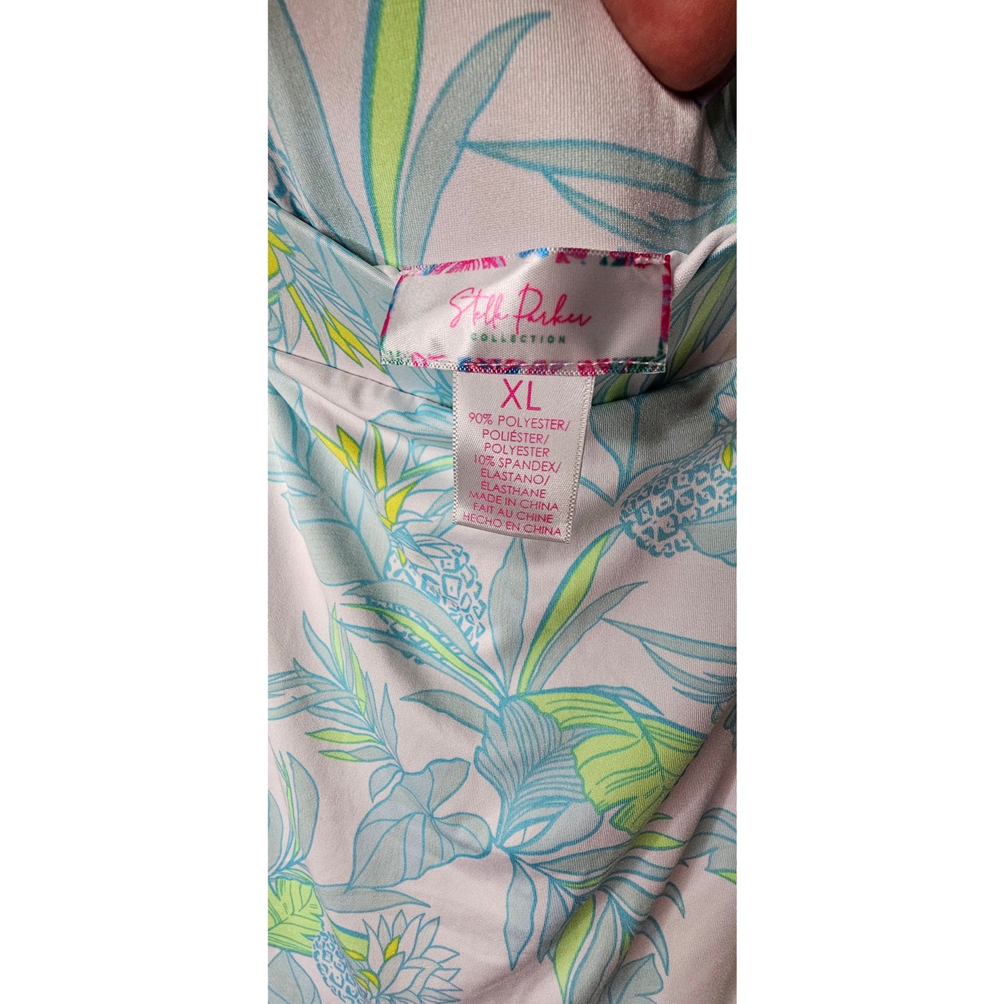 Stella Parker White/blue/lime Pineapple Print Skort size XL