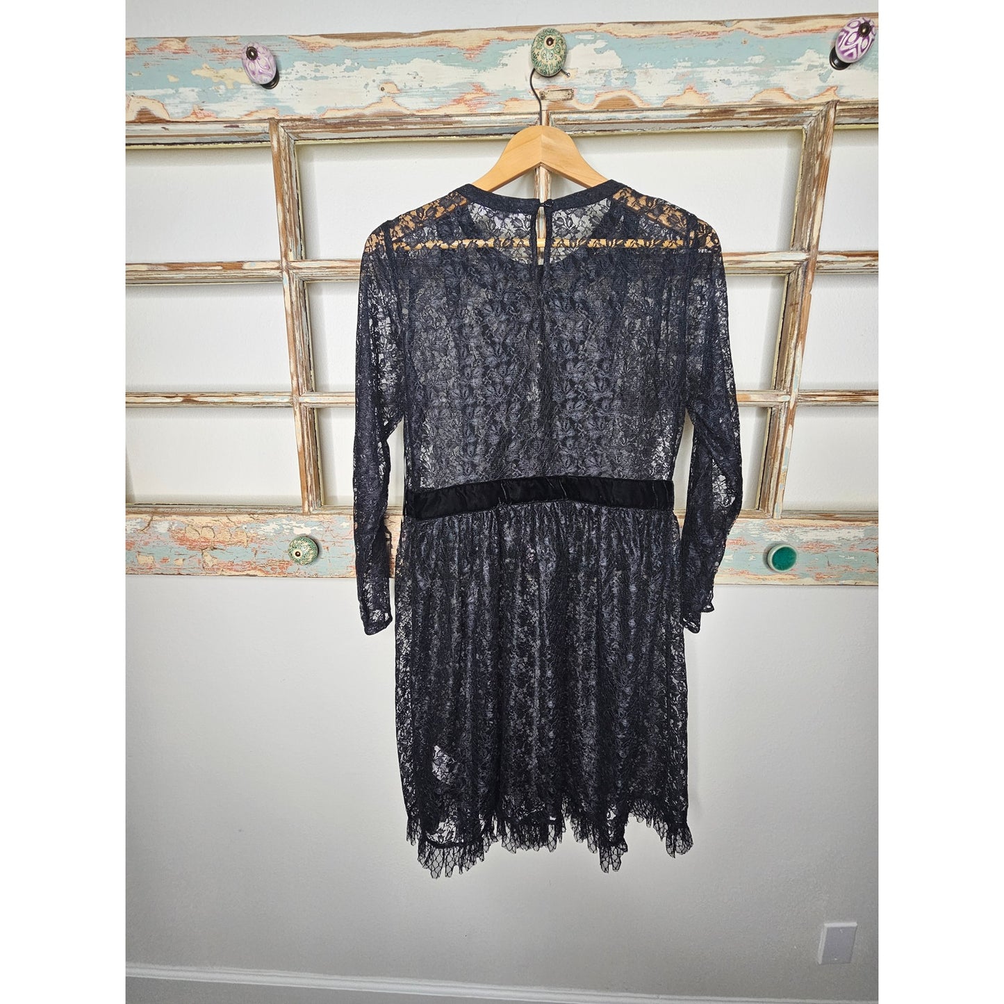 NWOT Nanette Lepore Black Lace Sheer Dress Ladies Size 8