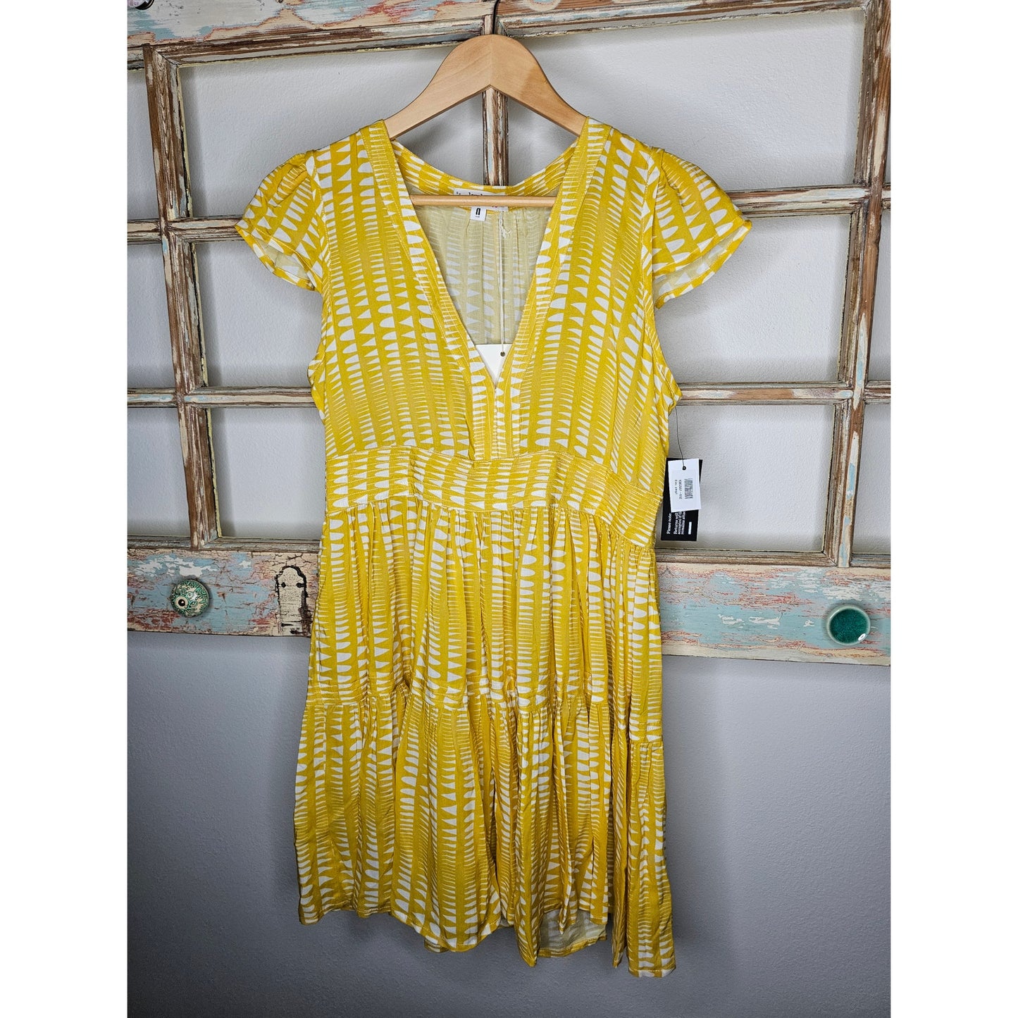 NWT Lemlem Flutter Sleeve Tiered Dress Size Small